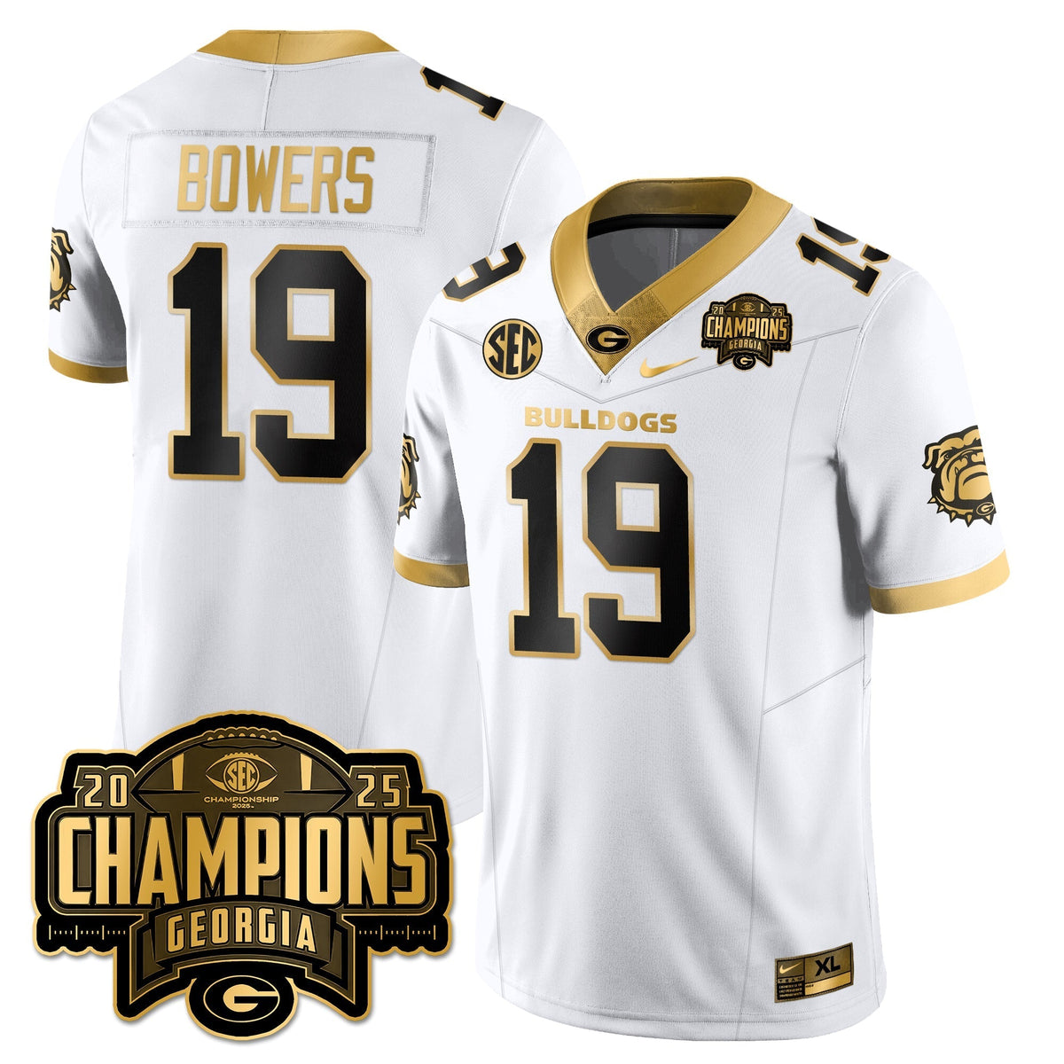 Georgia Bulldogs Vapor Limited Gold Jersey - SEC Football Champions