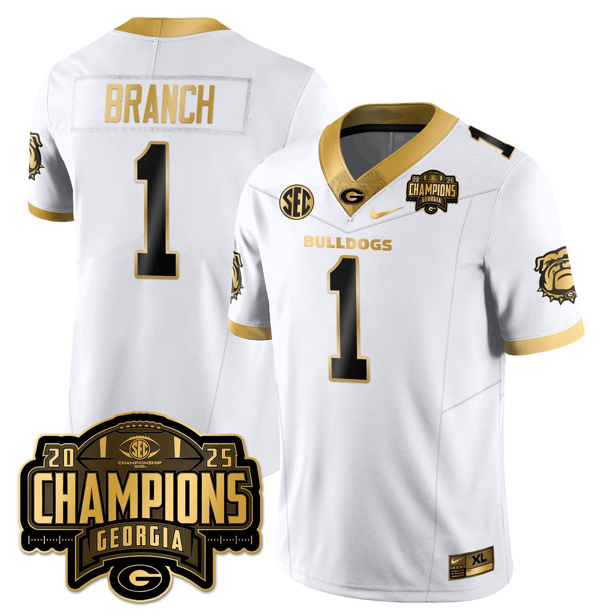 Georgia Bulldogs Vapor Limited Gold Jersey - SEC Football Champions