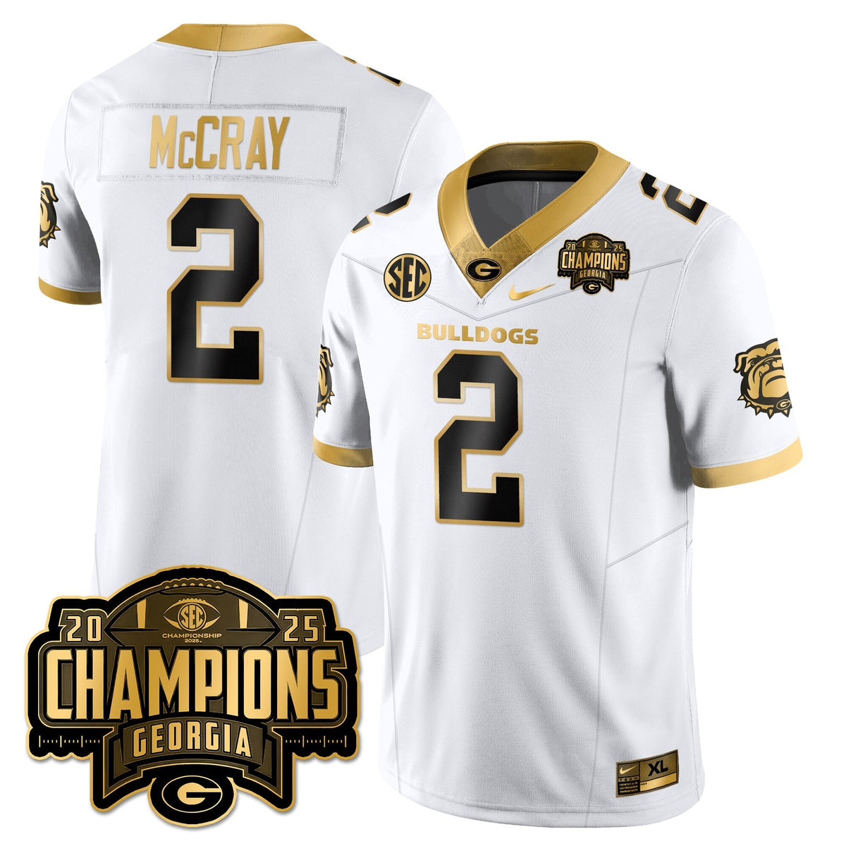 Georgia Bulldogs Vapor Limited Gold Jersey - SEC Football Champions