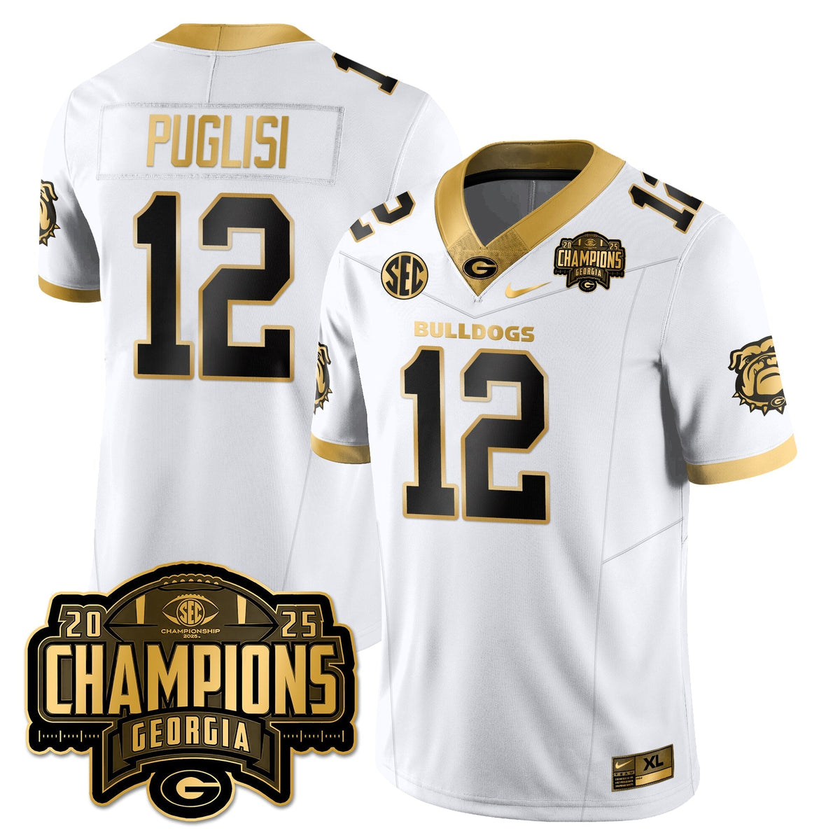 Georgia Bulldogs Vapor Limited Gold Jersey - SEC Football Champions