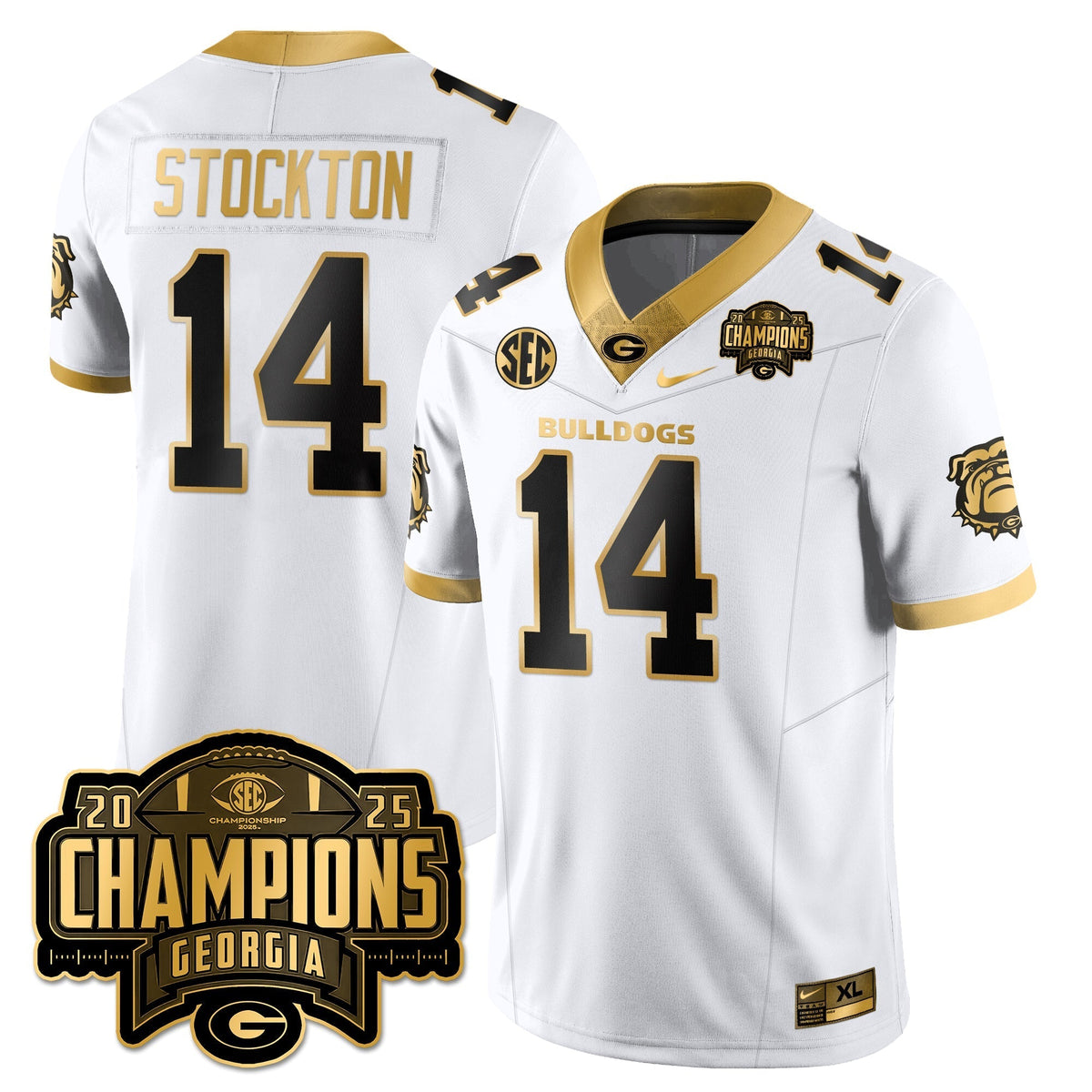 Georgia Bulldogs Vapor Limited Gold Jersey - SEC Football Champions
