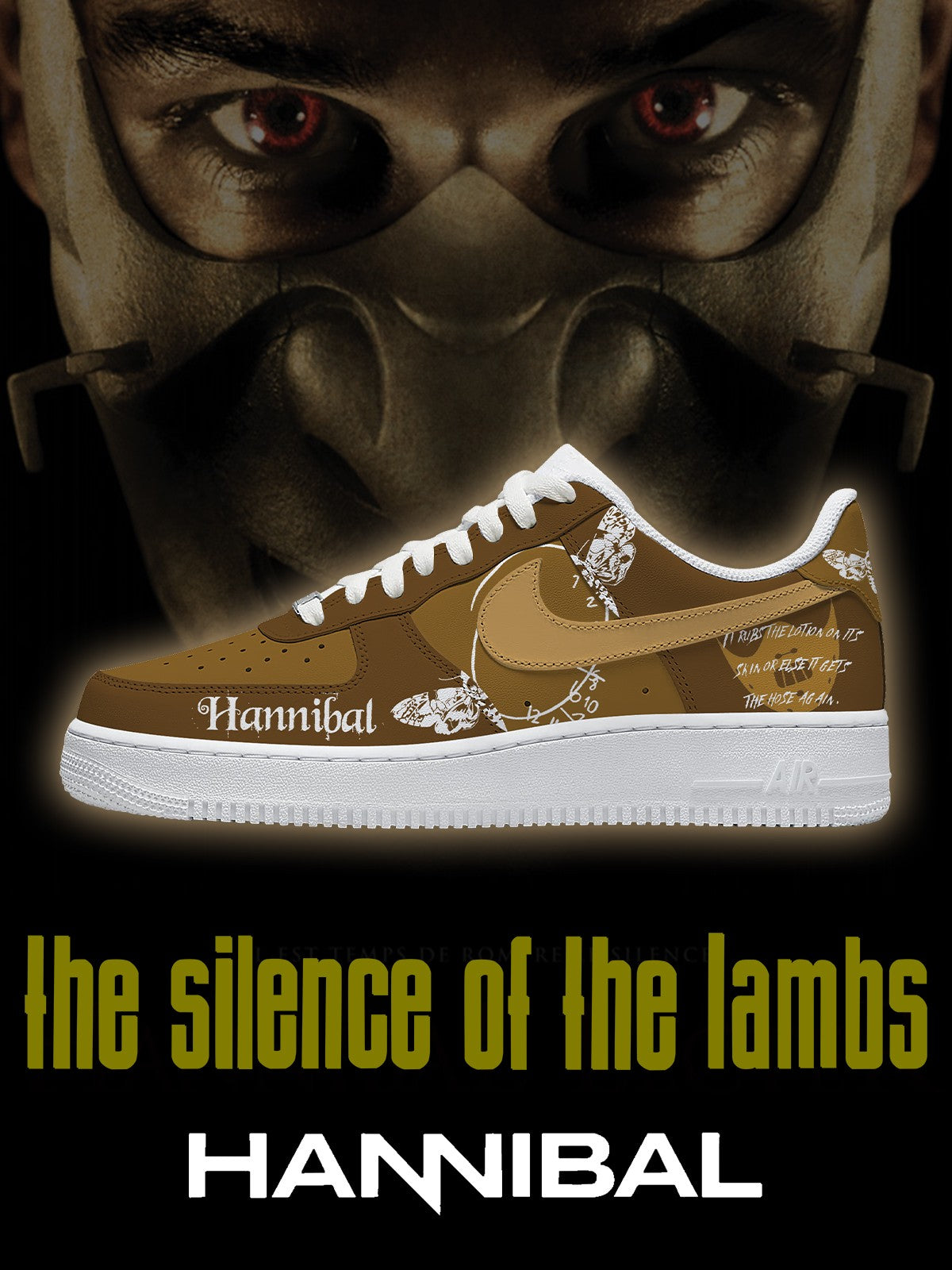 Hannibal Lecter V.2 Custom Low-top Sneakers For Horror Fans