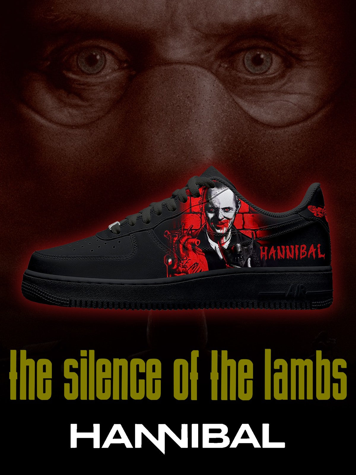 Hannibal Lecter V.3 Custom Low-top Sneakers For Horror Fans