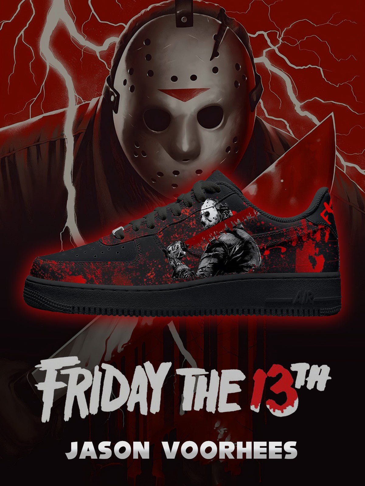 Jason Voorhees V.2 Custom Low-top Sneakers For Horror Fans
