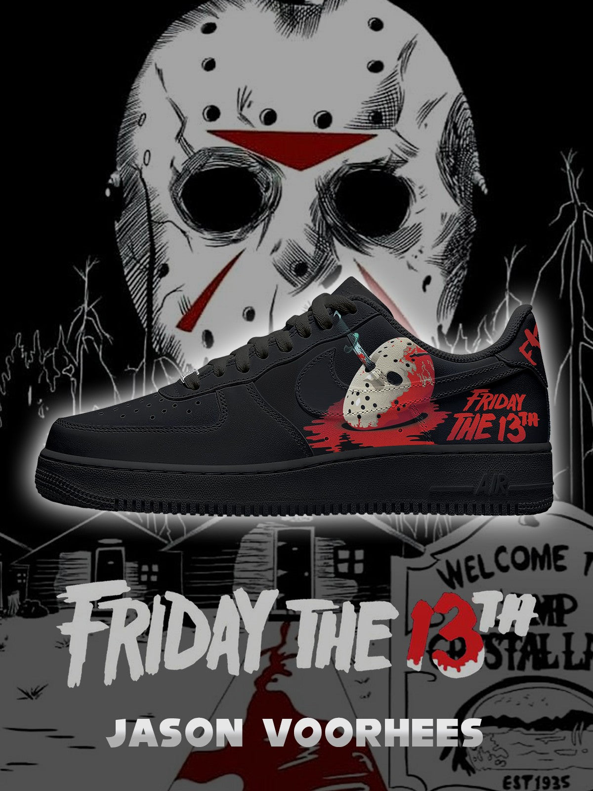 Jason Voorhees V.4 Custom Low-top Sneakers For Horror Fans