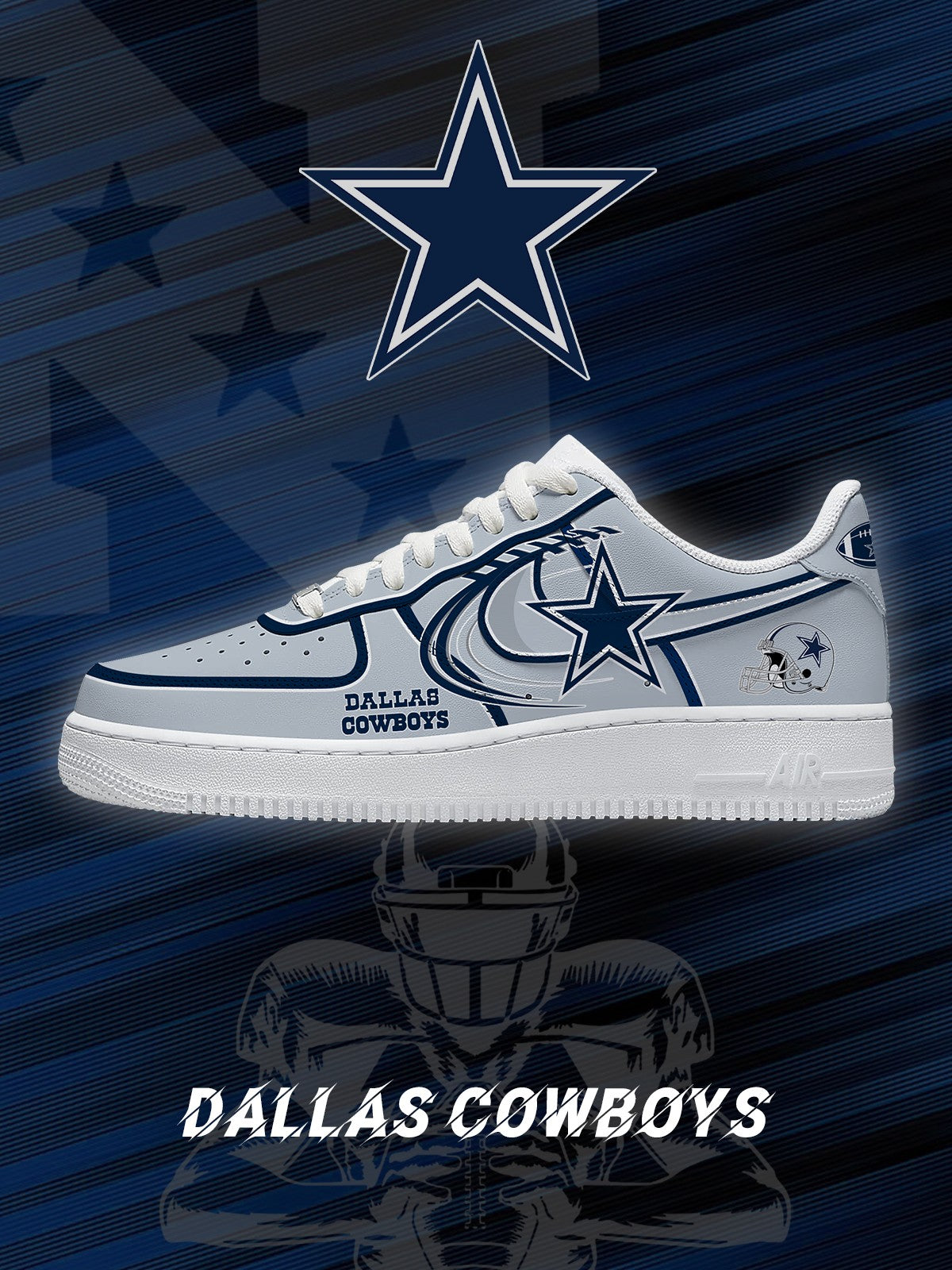 Dallas Custom Low-top Sneakers For Football Fans