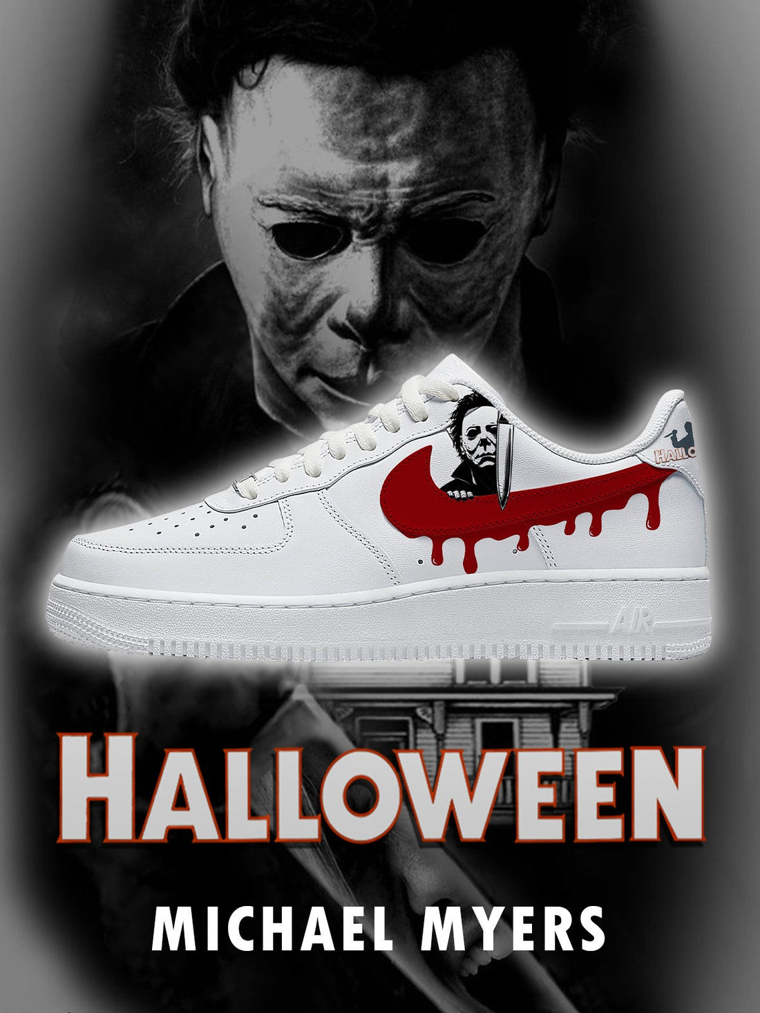 Michael Myers V.2 Custom Low-top Sneakers For Horror Fans-Cuztomshoes