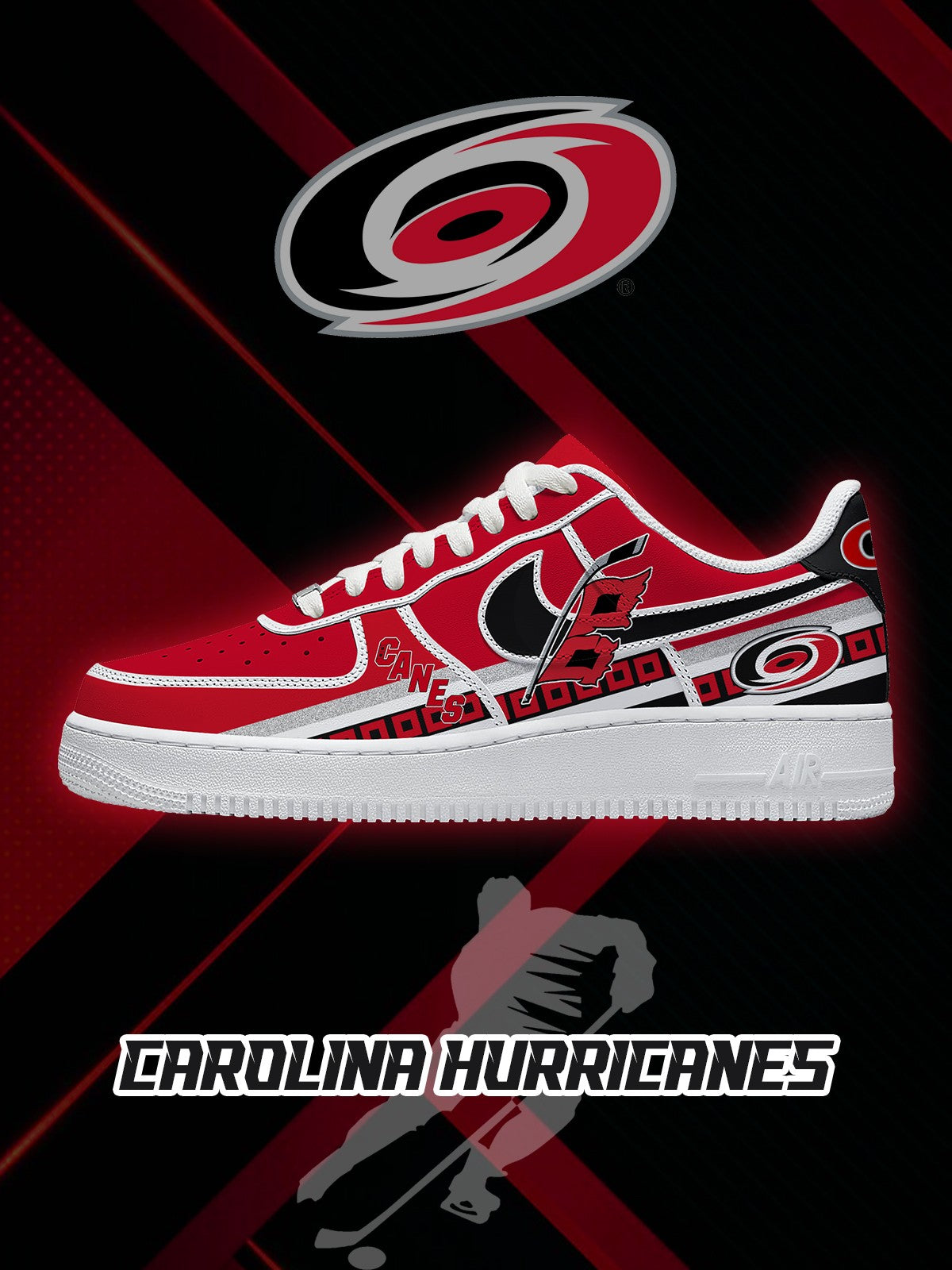 Carolina Hockey V.2 Custom Low-top Sneakers For Fans