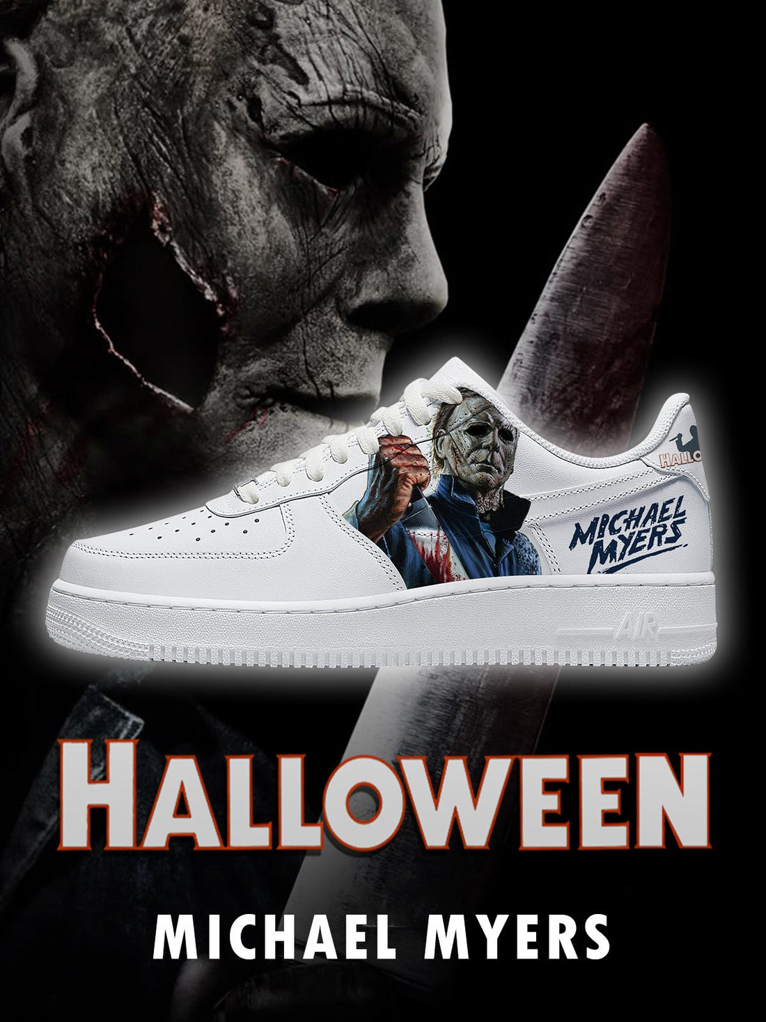 Michael Myers V.4 Custom Low-top Sneakers For Horror Fans-Cuztomshoes