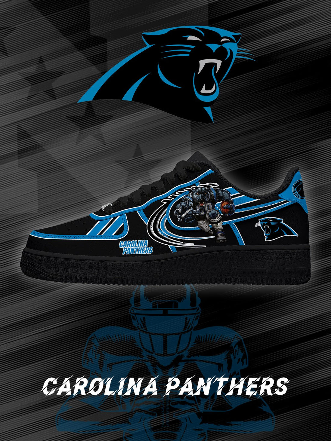 Carolina Custom Low-top Sneakers For Football Fans-Cuztomshoes