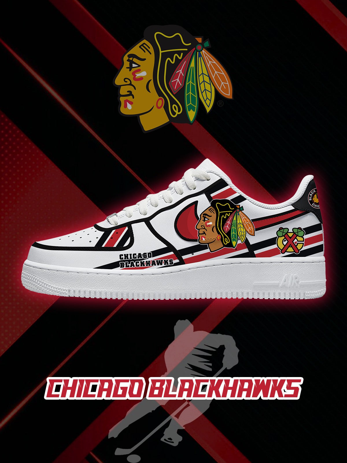 Chicago Hockey V.2 Custom Low-top Sneakers For Fans