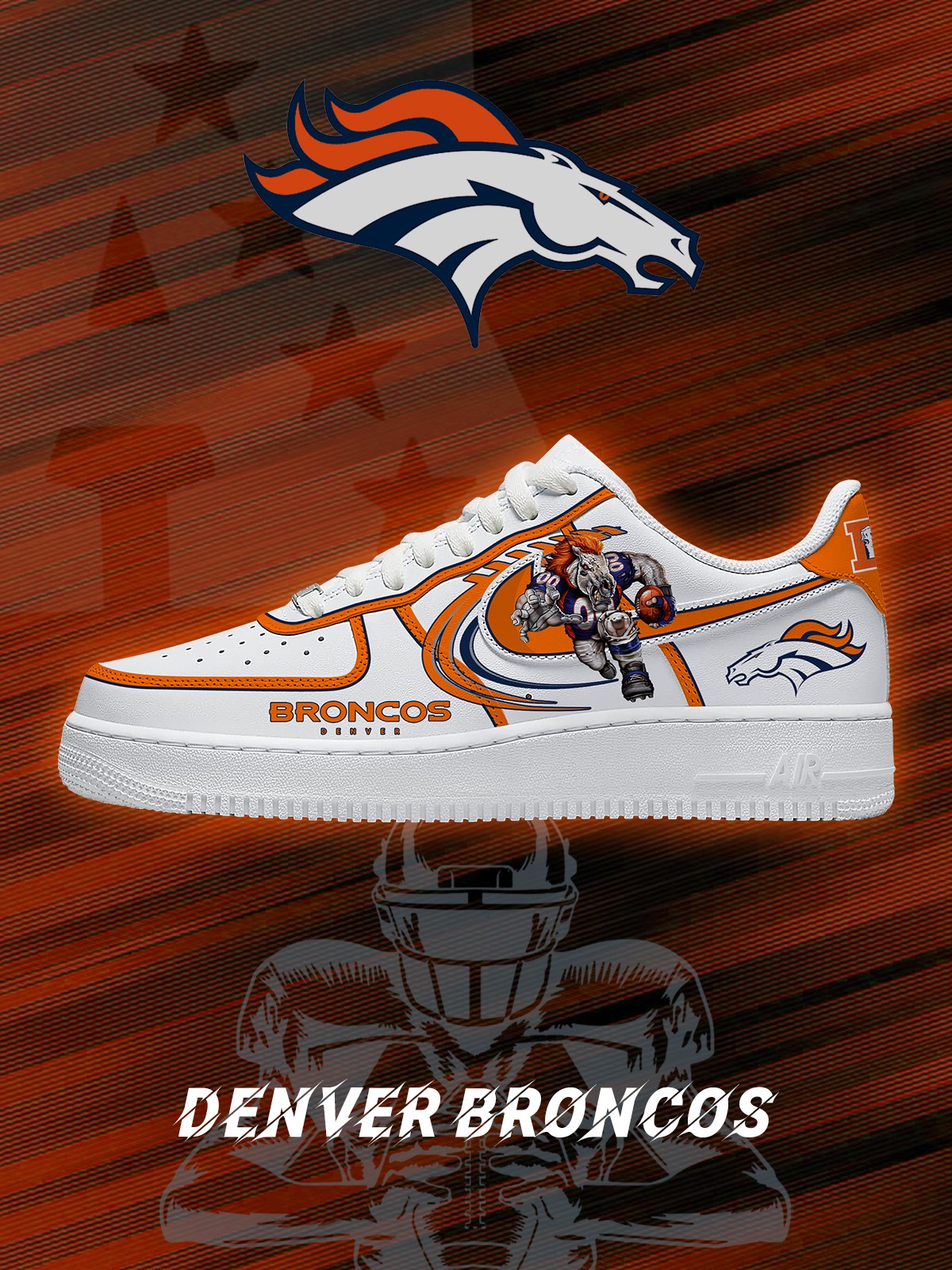 Denver Custom Low-top Sneakers For Football Fans