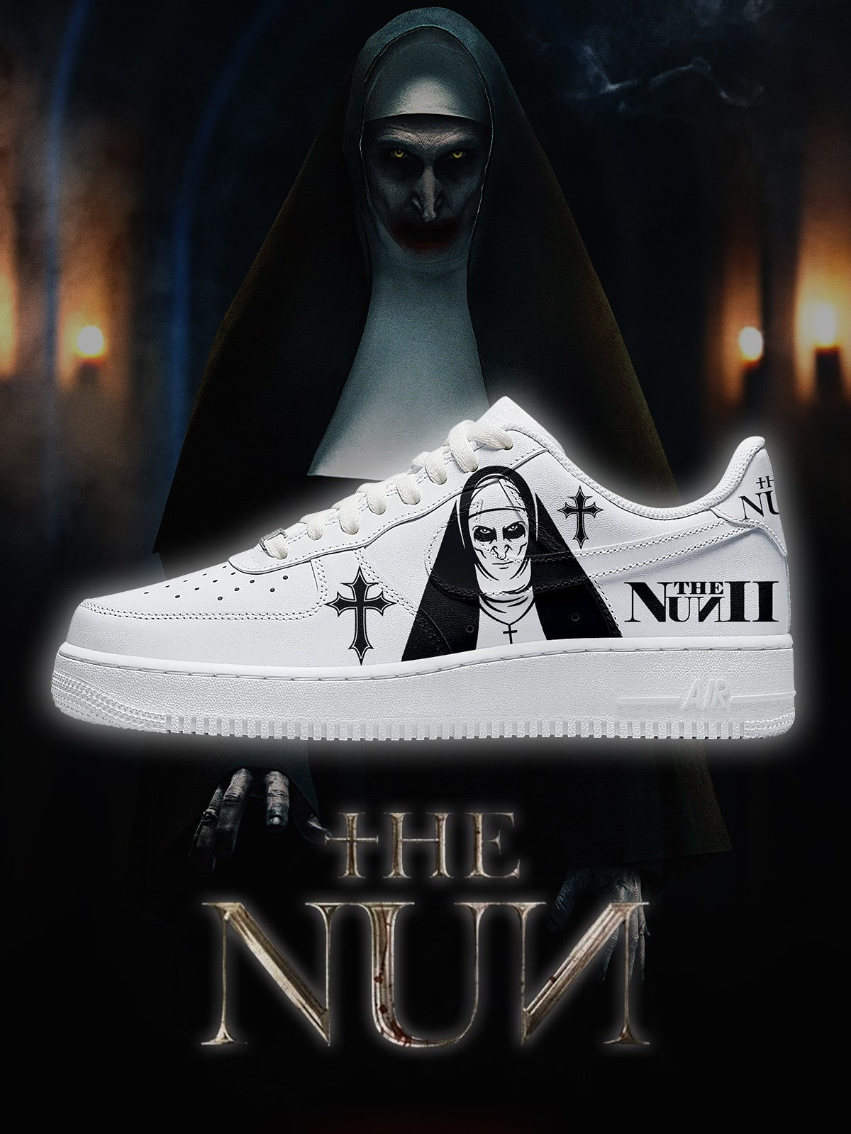 The Nun V.2 Custom Low-top Sneakers For Horror Fans