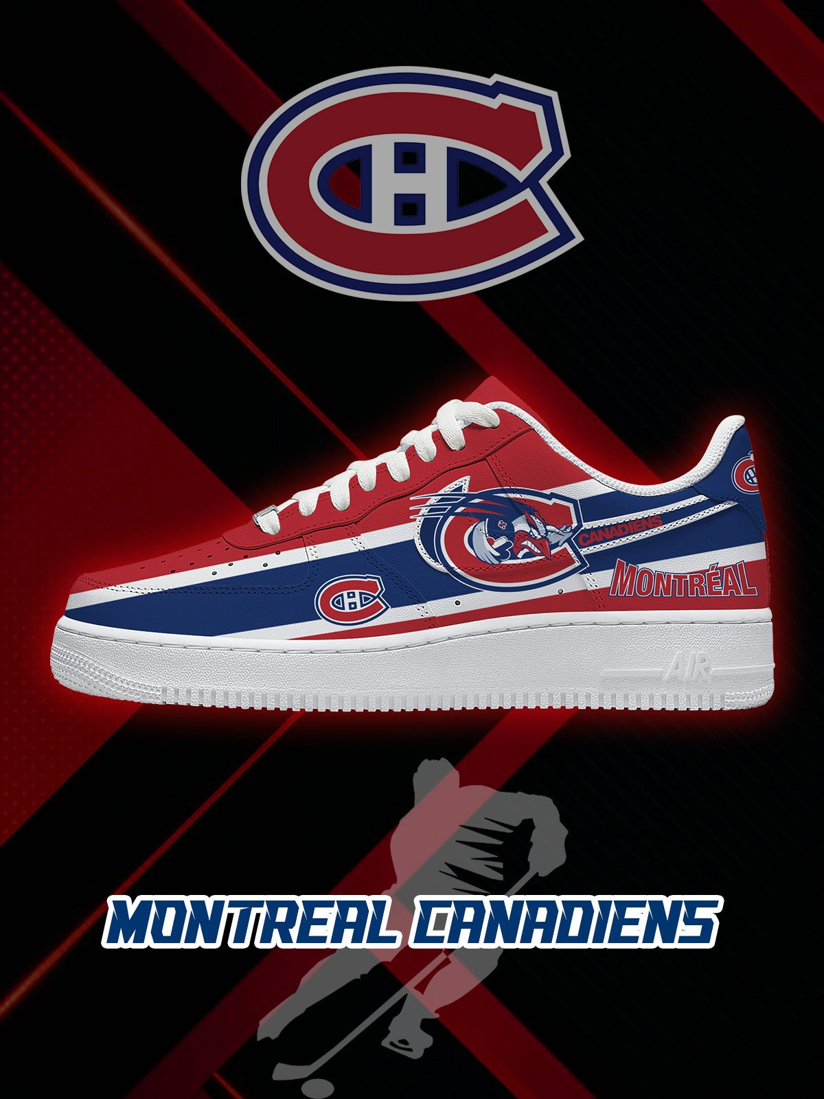 Montreal Hockey V.2 Custom Low-top Sneakers For Fans