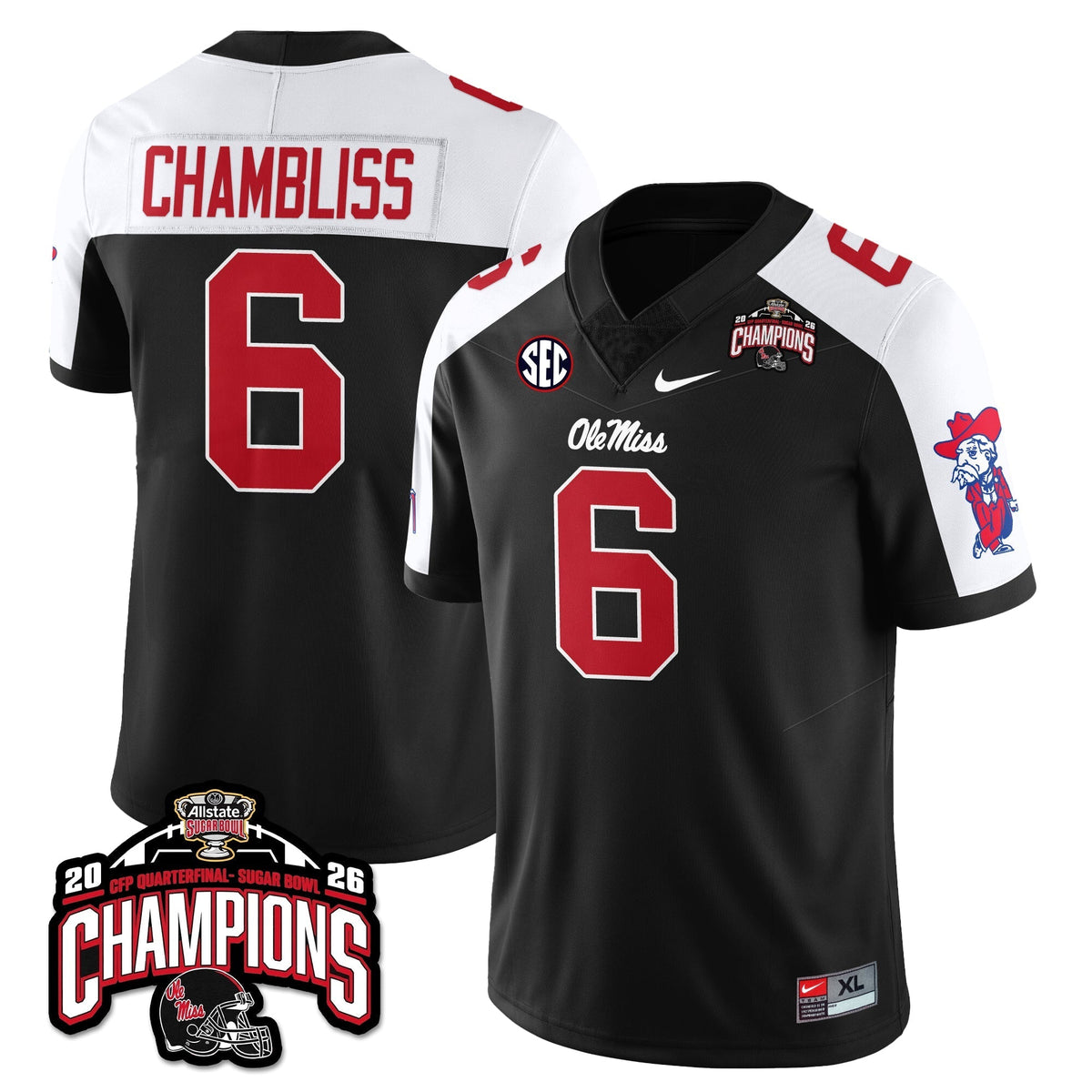Ole Miss Rebels Football Vapor Limited Jersey - Allstate Sugar Bowl Champions
