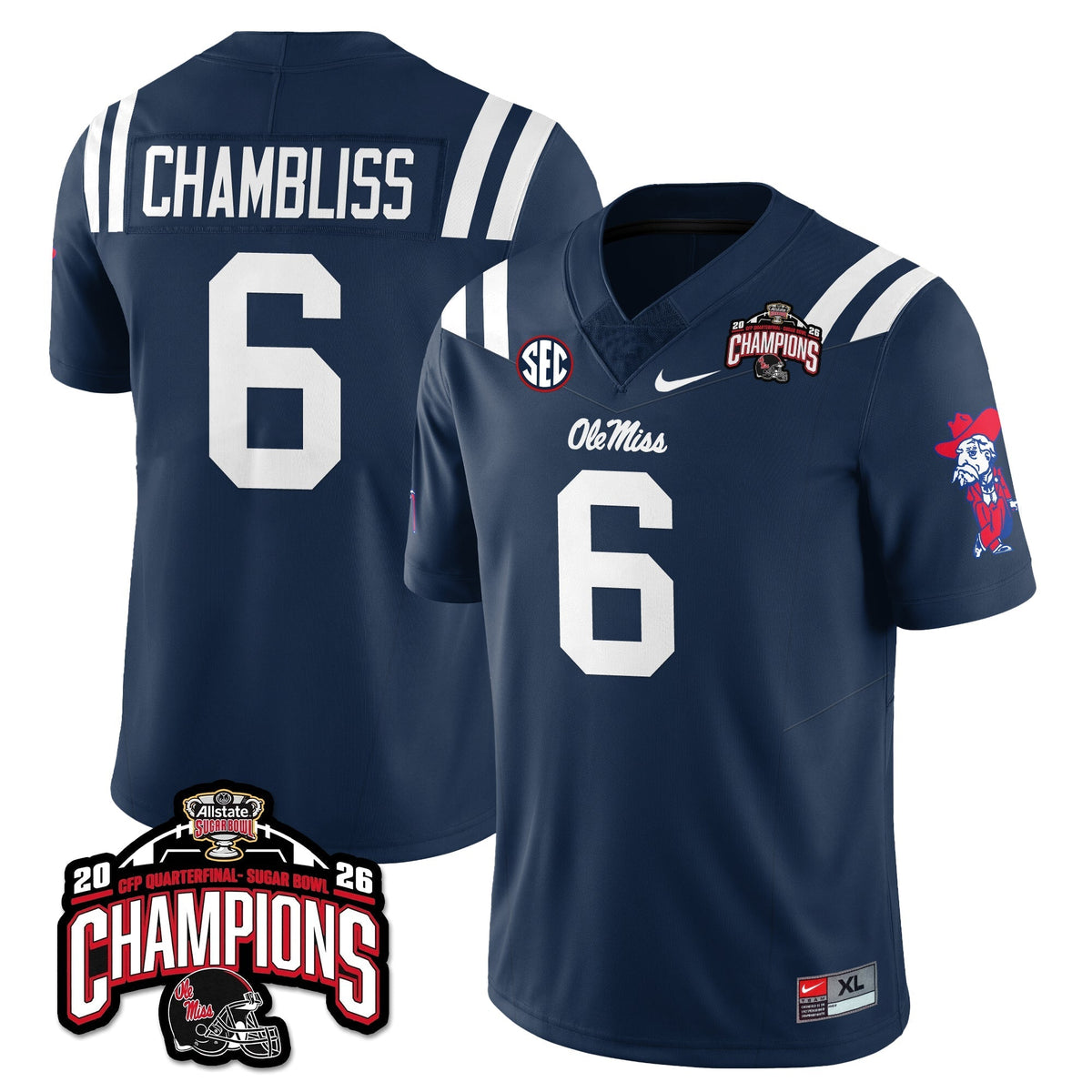 Ole Miss Rebels Football Vapor Limited Jersey - Allstate Sugar Bowl Champions