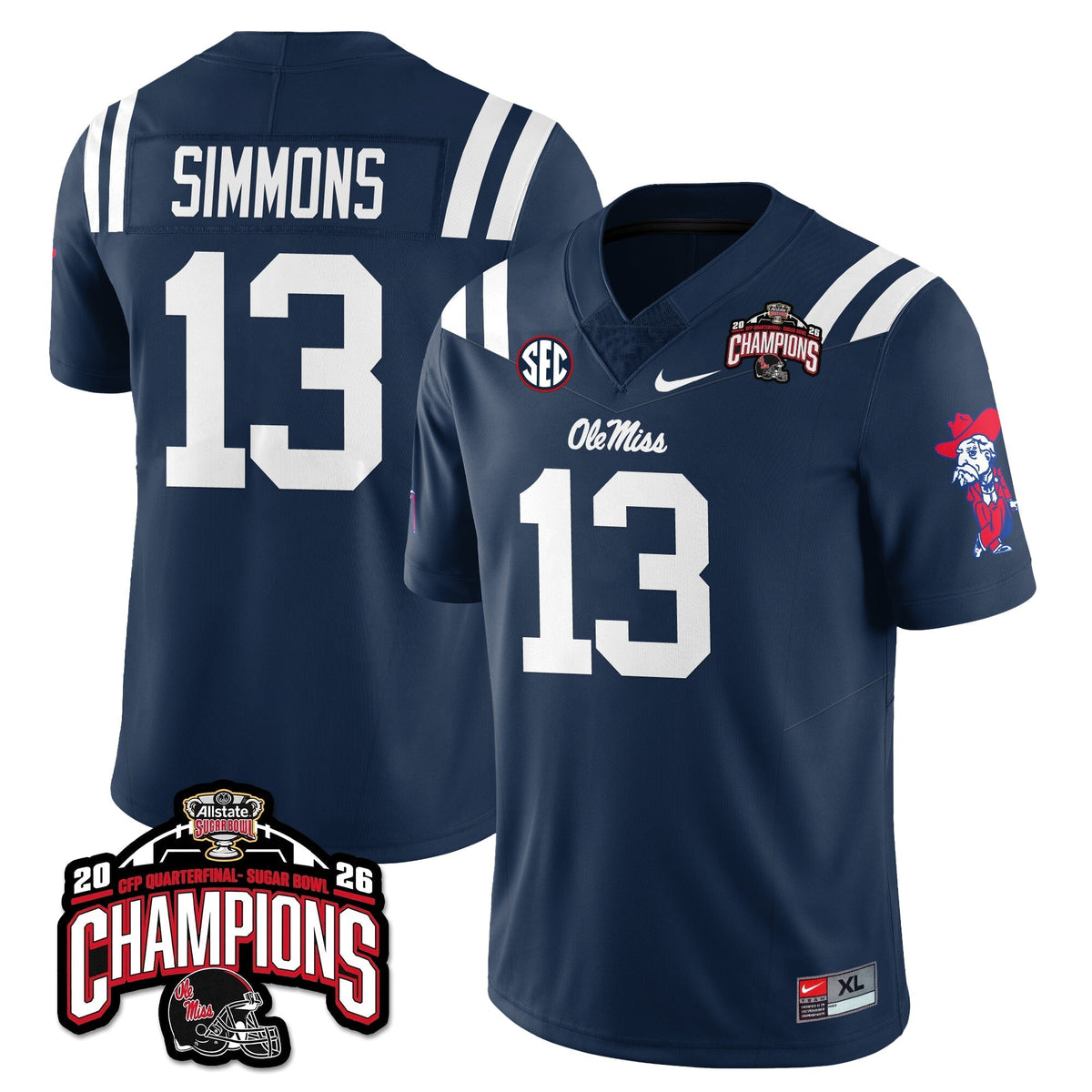 Ole Miss Rebels Football Vapor Limited Jersey - Allstate Sugar Bowl Champions