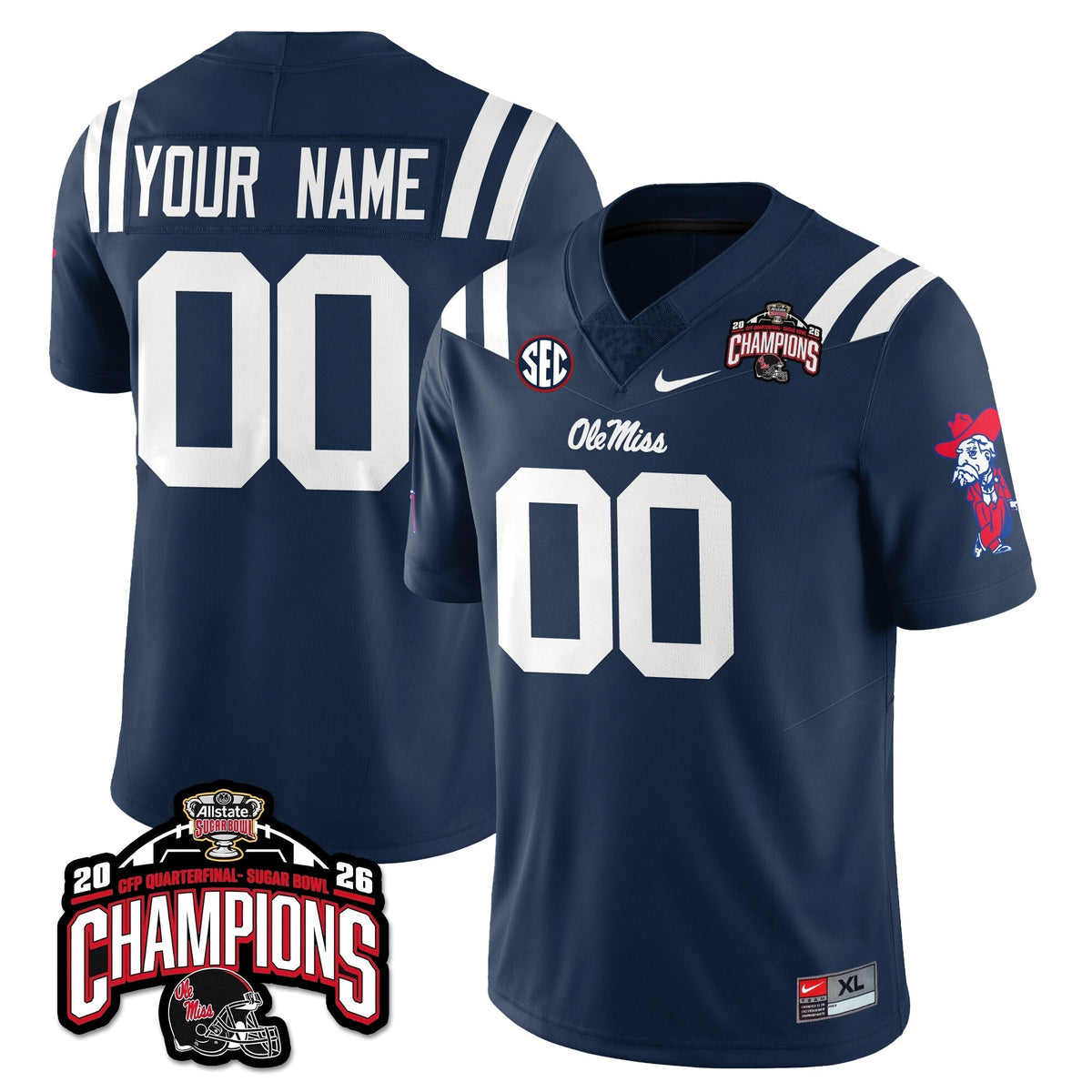 Ole Miss Rebels Football Vapor Limited Jersey - Allstate Sugar Bowl Champions