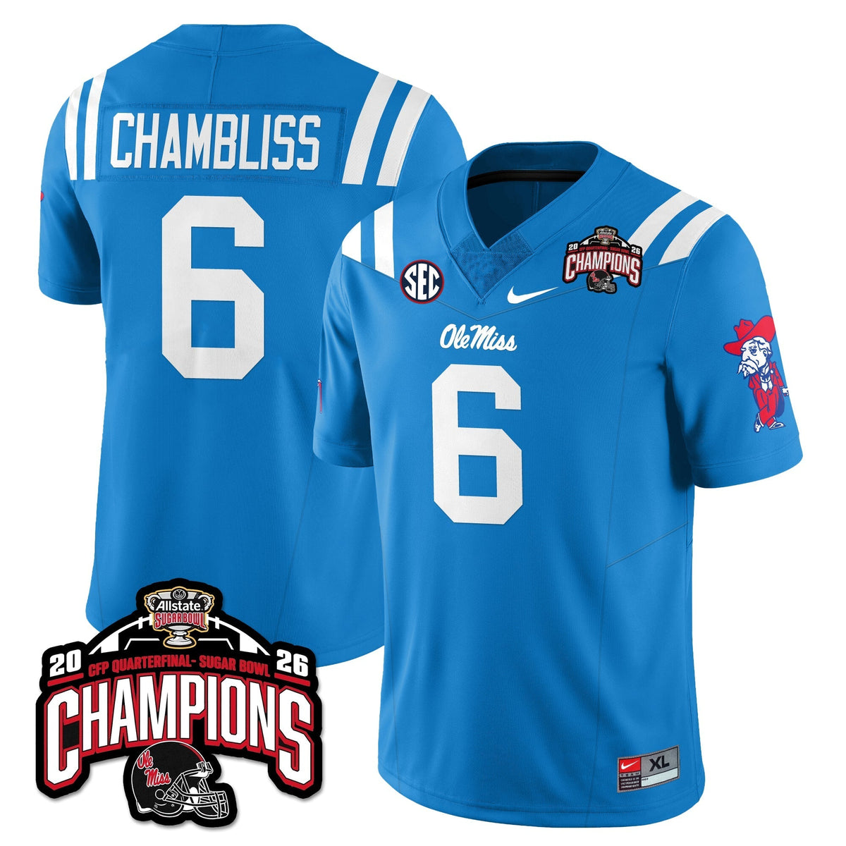 Ole Miss Rebels Football Vapor Limited Jersey - Allstate Sugar Bowl Champions