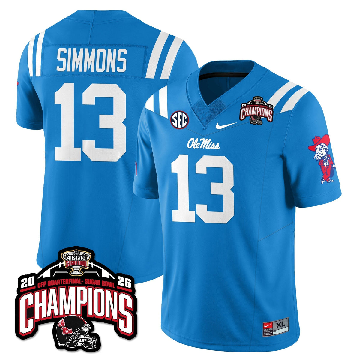 Ole Miss Rebels Football Vapor Limited Jersey - Allstate Sugar Bowl Champions