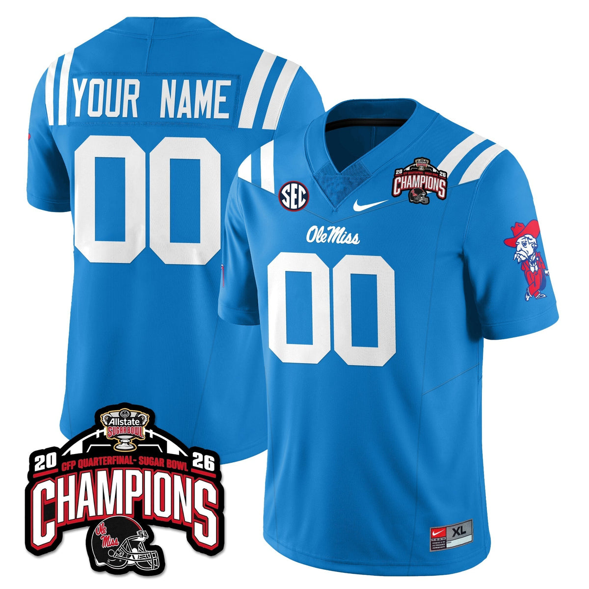 Custom OMB Football Vapor Limited Jersey - Allstate Sugar Bowl Champions-Cuztomshoes