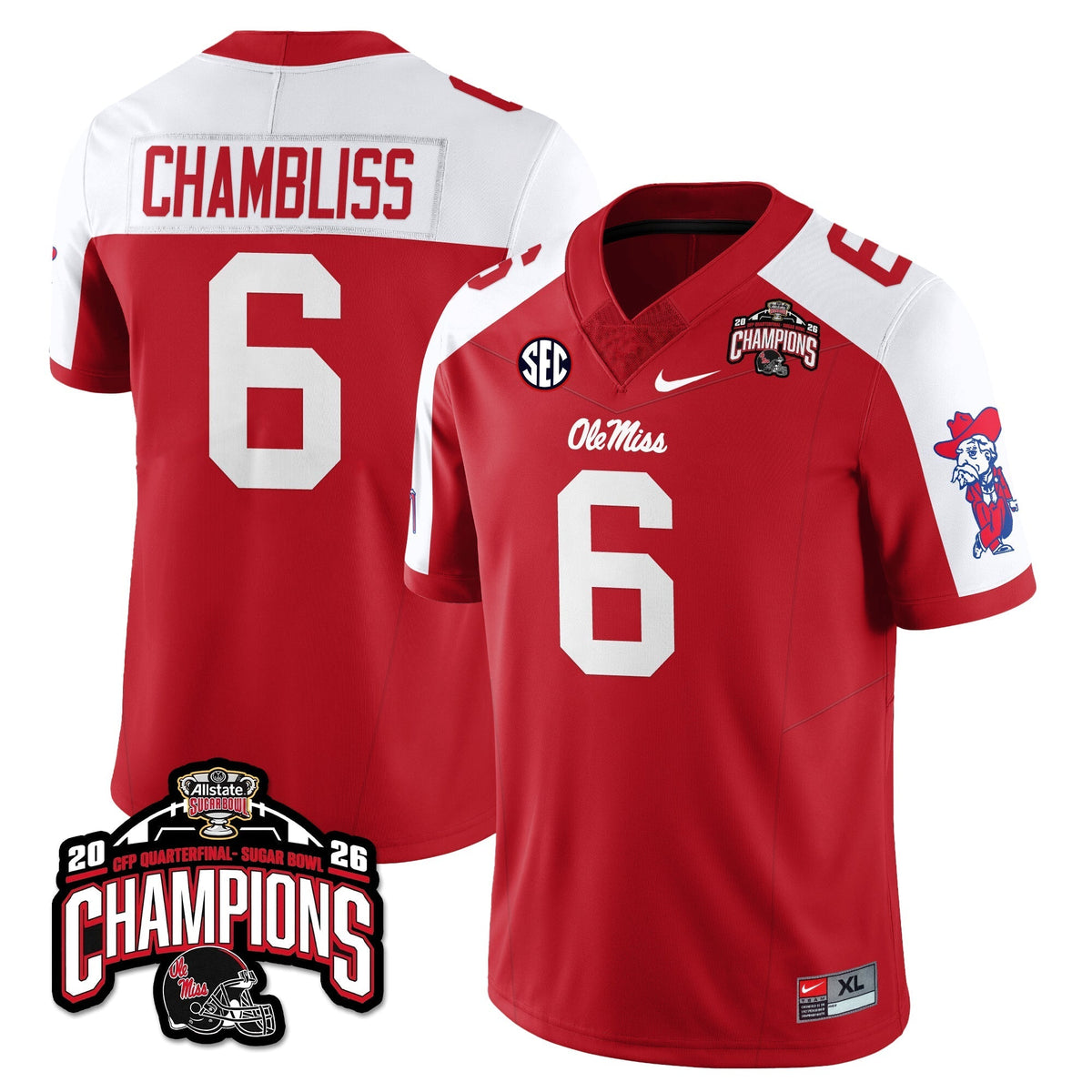 Ole Miss Rebels Football Vapor Limited Jersey - Allstate Sugar Bowl Champions