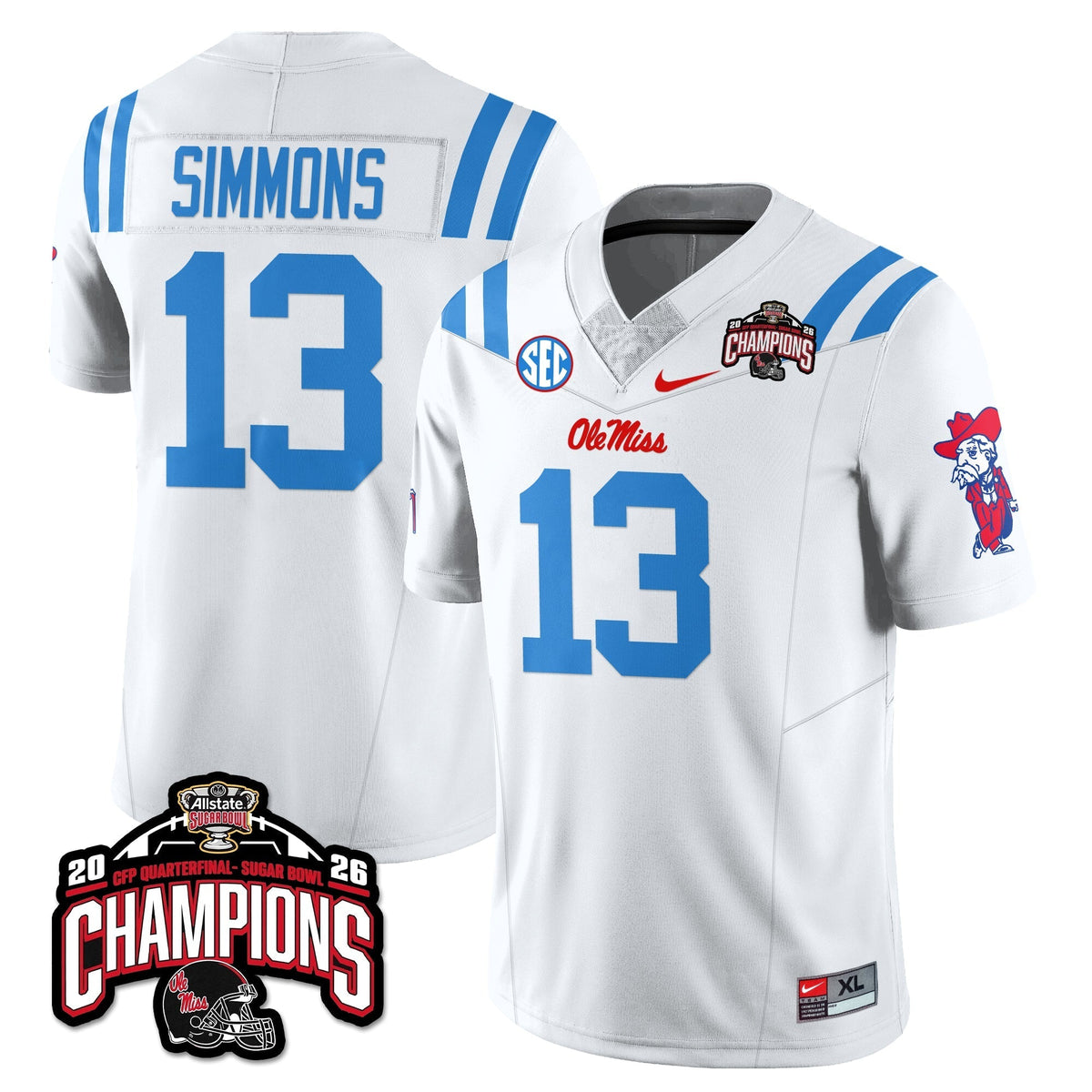 Ole Miss Rebels Football Vapor Limited Jersey - Allstate Sugar Bowl Champions