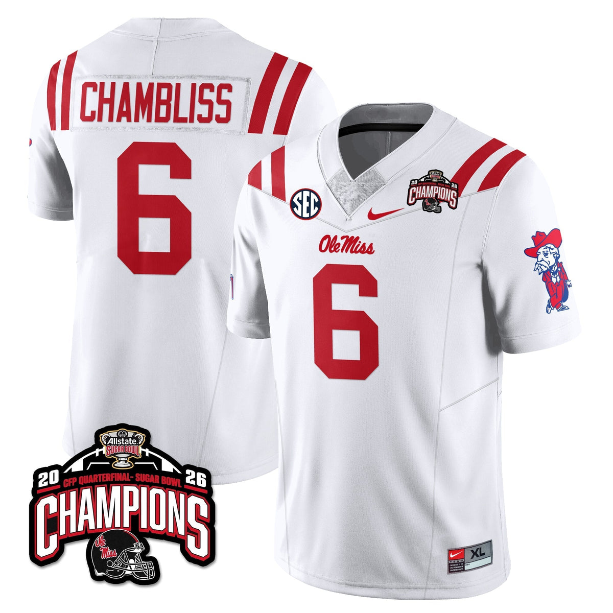 Ole Miss Rebels Football Vapor Limited Jersey - Allstate Sugar Bowl Champions