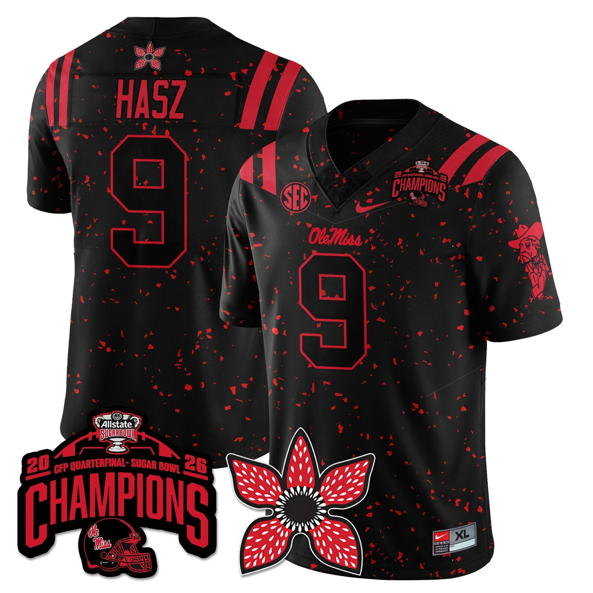 Ole Miss Rebels Football Stranger Things Vapor Limited Jersey - Allstate Sugar Bowl Champions