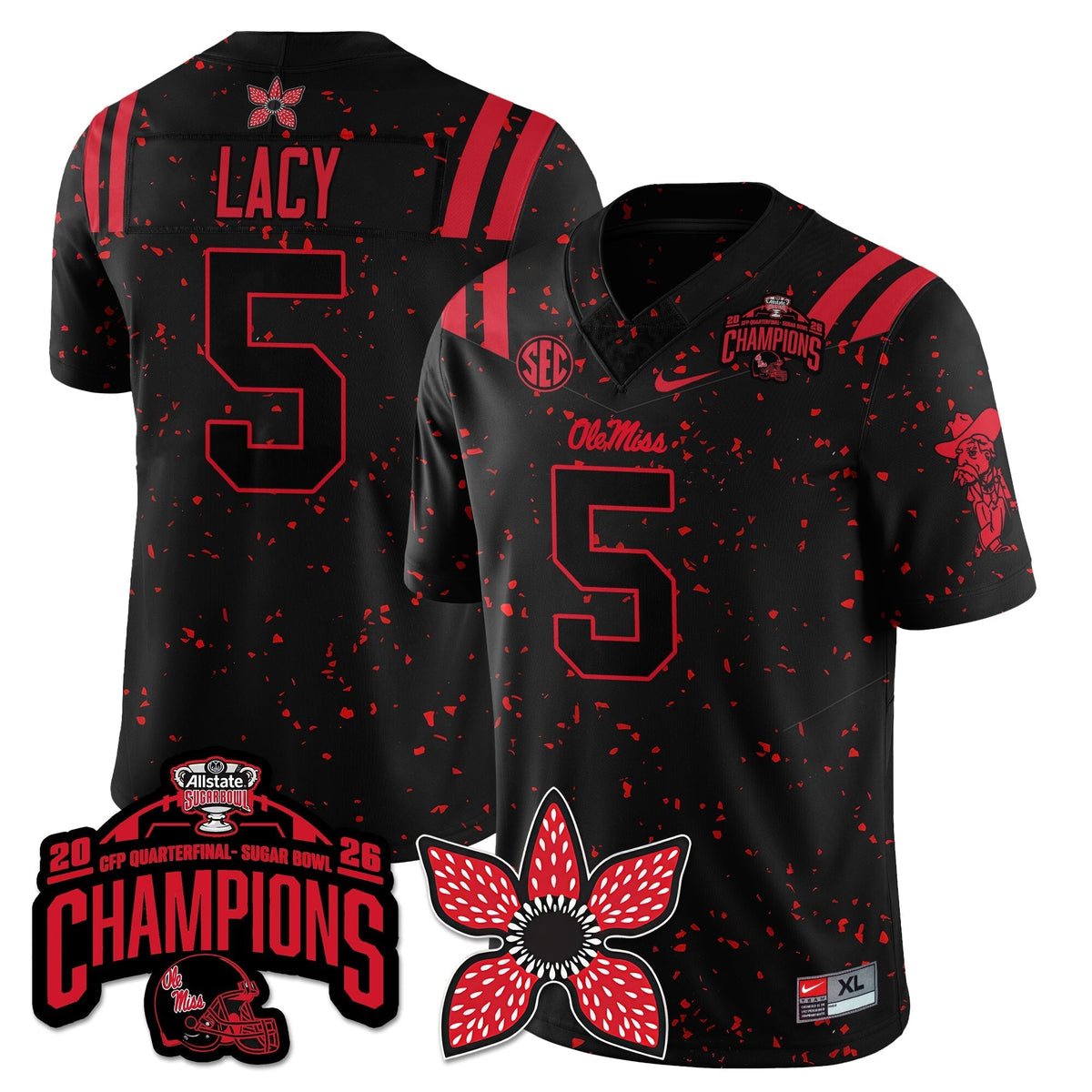 Ole Miss Rebels Football Stranger Things Vapor Limited Jersey - Allstate Sugar Bowl Champions