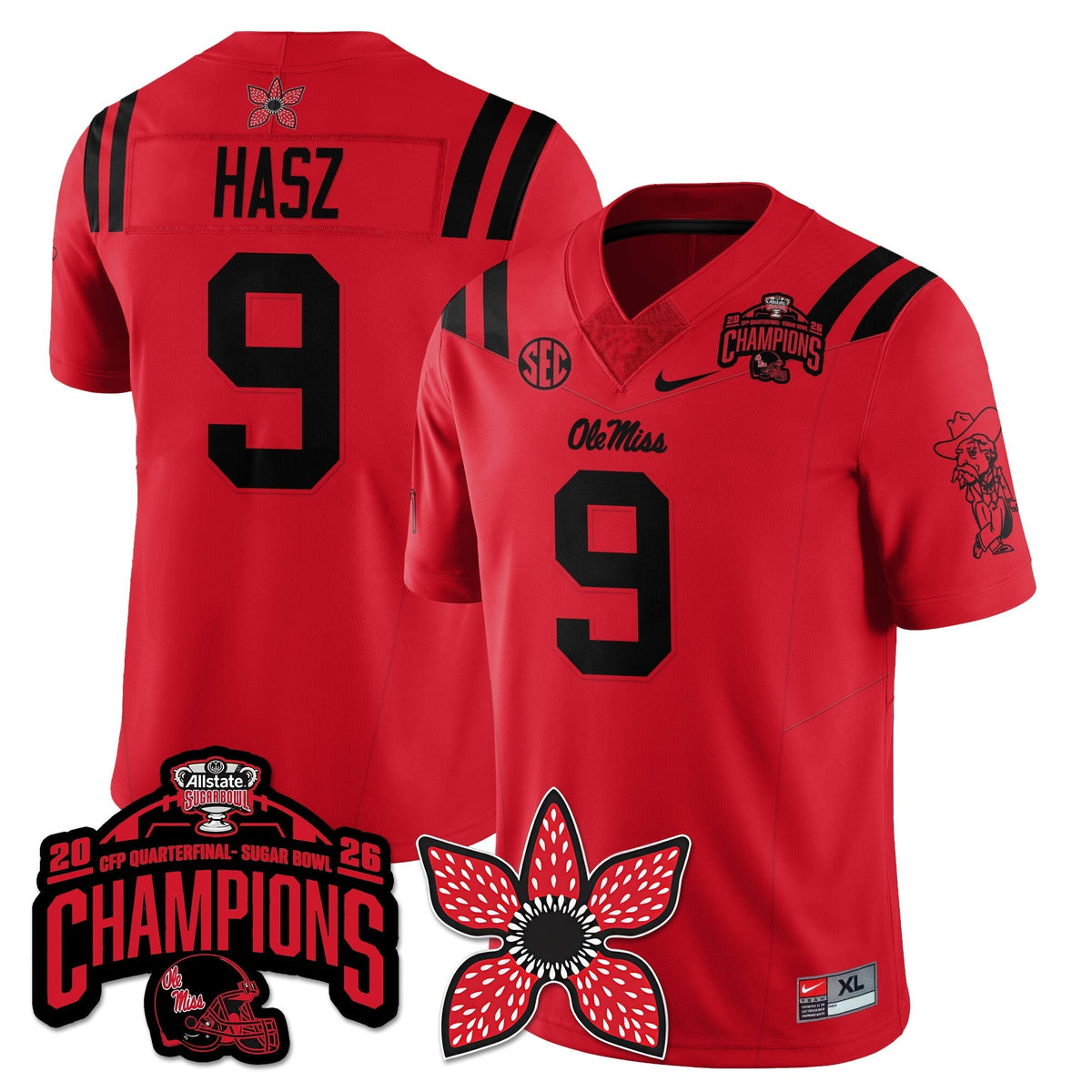 Ole Miss Rebels Football Stranger Things Vapor Limited Jersey - Allstate Sugar Bowl Champions