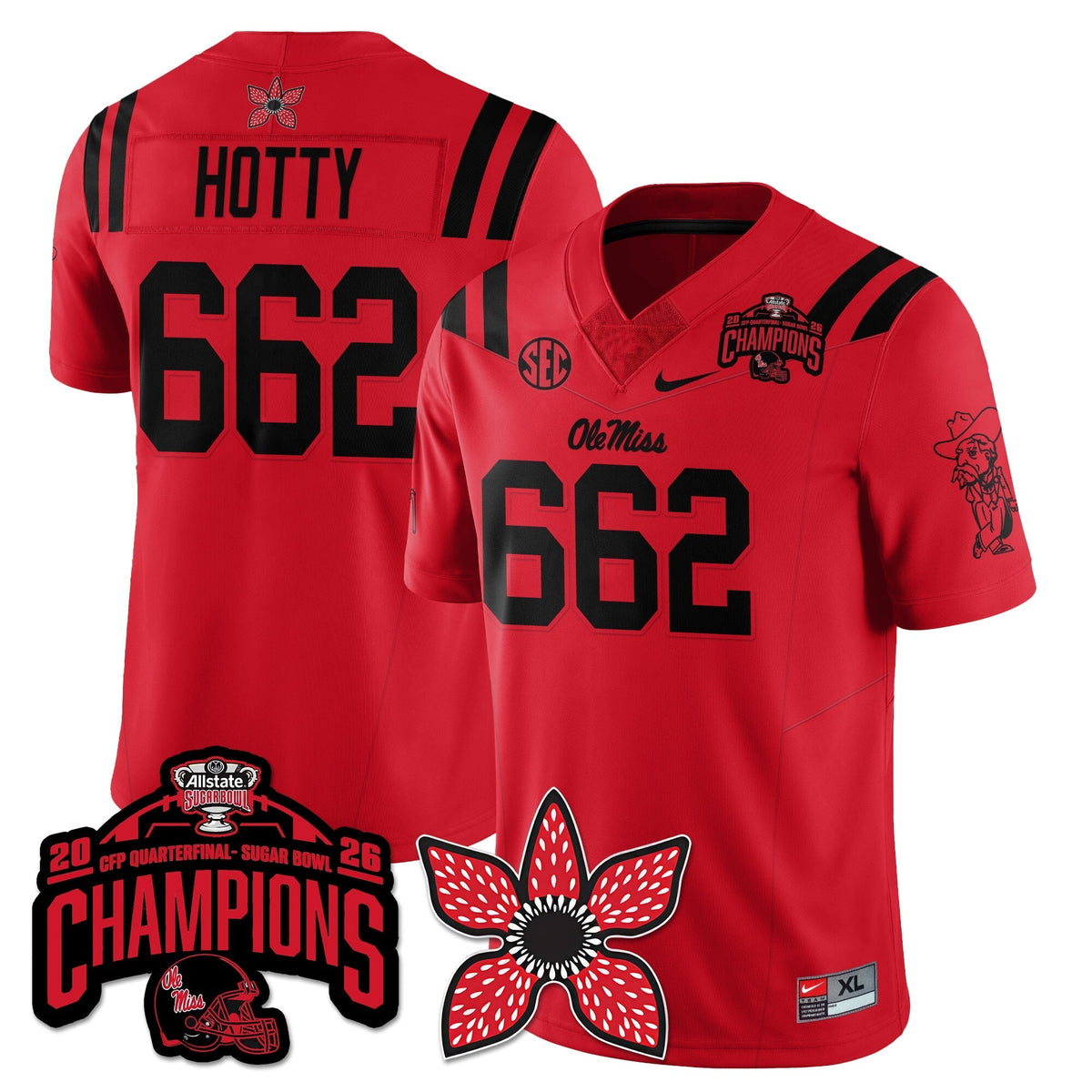 Ole Miss Rebels Football Stranger Things Vapor Limited Jersey - Allstate Sugar Bowl Champions