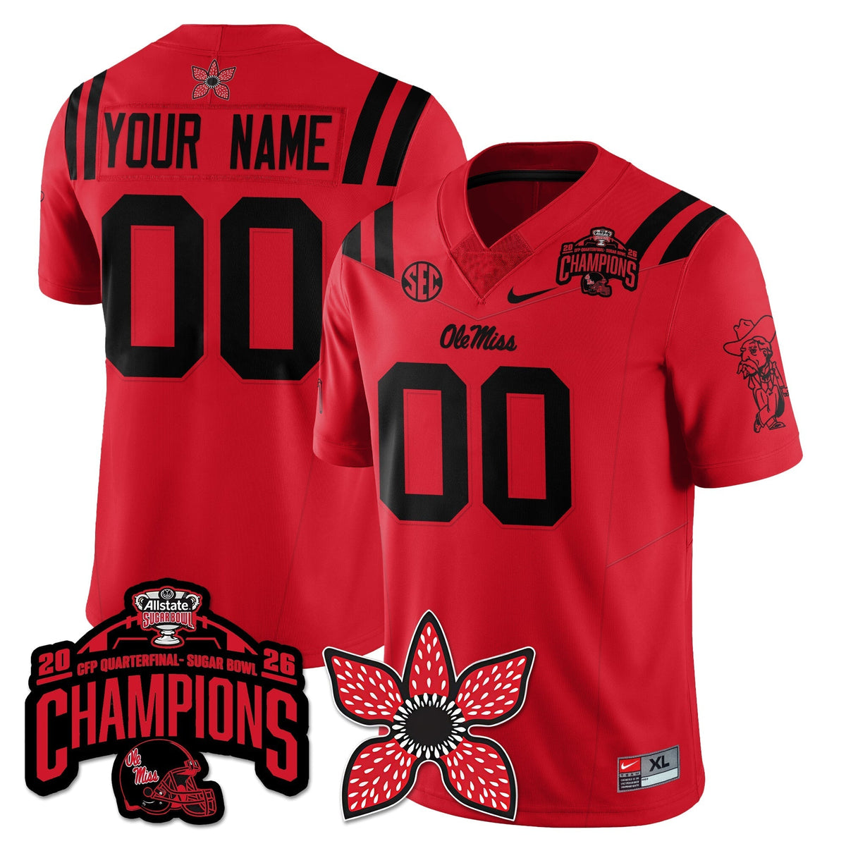 Ole Miss Rebels Football Stranger Things Vapor Limited Jersey - Allstate Sugar Bowl Champions