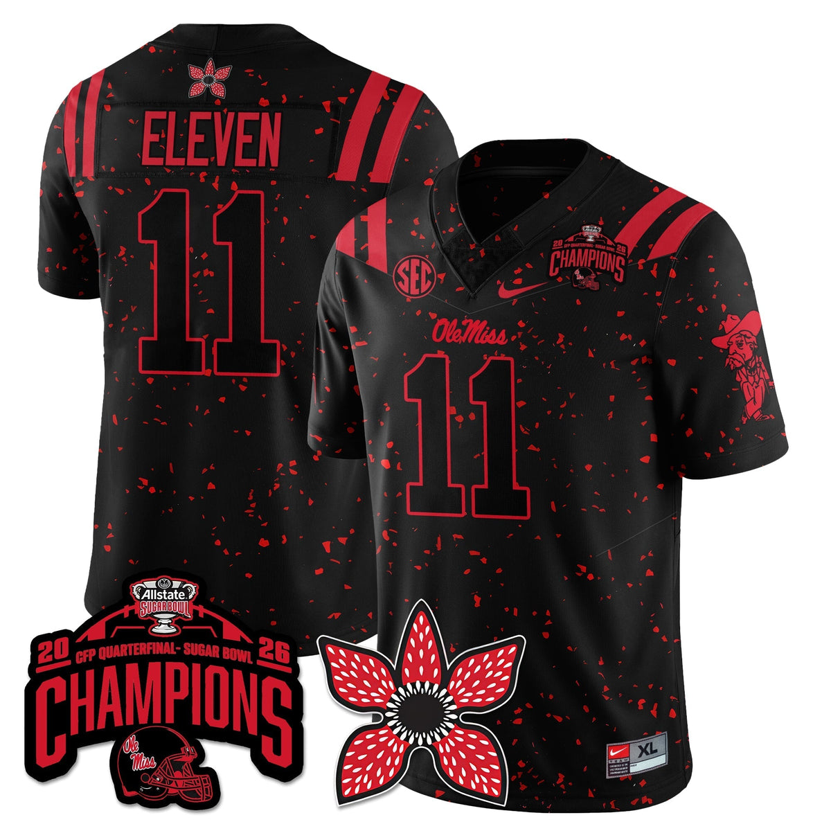 Ole Miss Rebels Football Stranger Things Vapor Limited Jersey - Allstate Sugar Bowl Champions