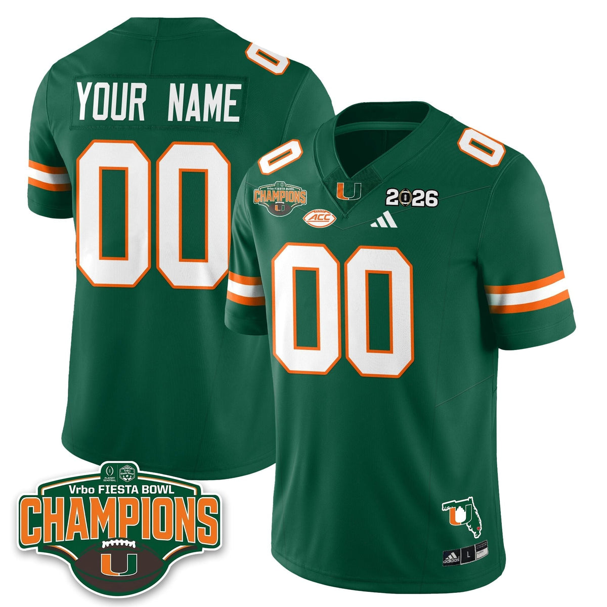 Miami Marlins Football Vapor Limited Custom Jersey V2 - Fiesta Bowl Champions-Cuztomshoes