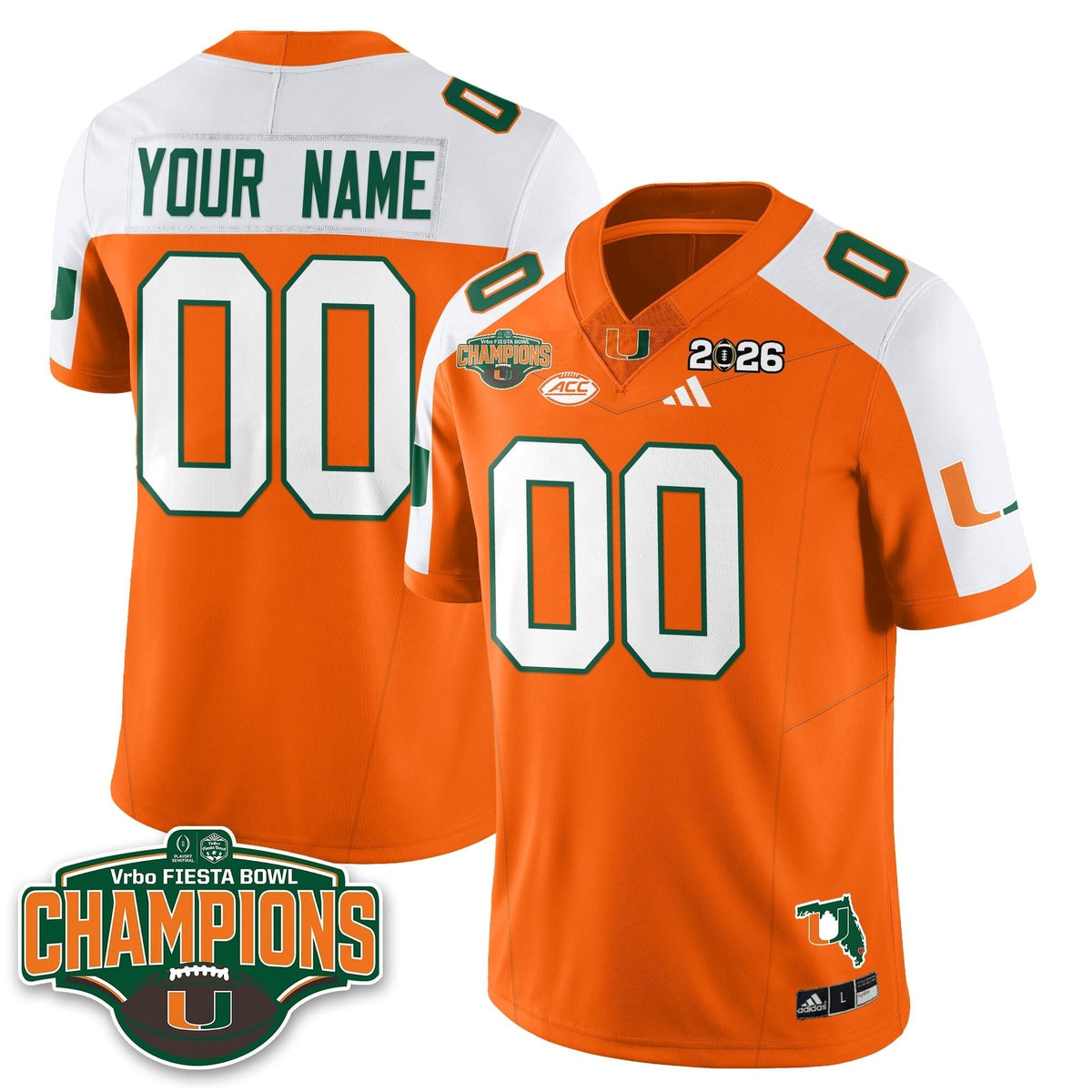 Miami Marlins Football Vapor Limited Custom Jersey V2 - Fiesta Bowl Champions-Cuztomshoes
