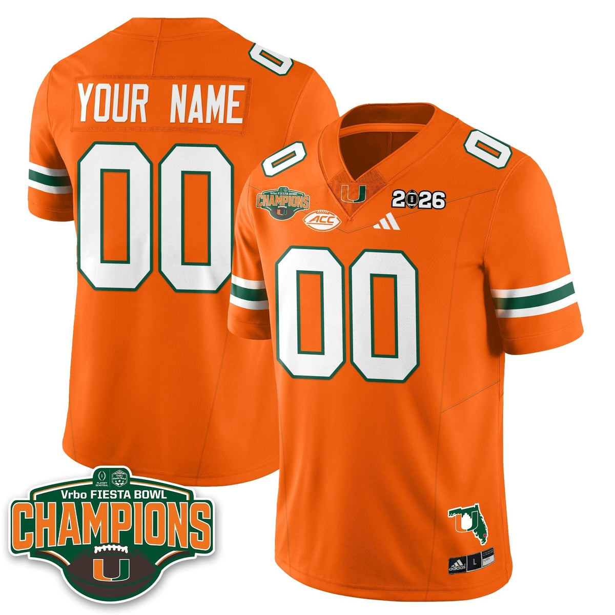 Miami Marlins Football Vapor Limited Custom Jersey V2 - Fiesta Bowl Champions-Cuztomshoes