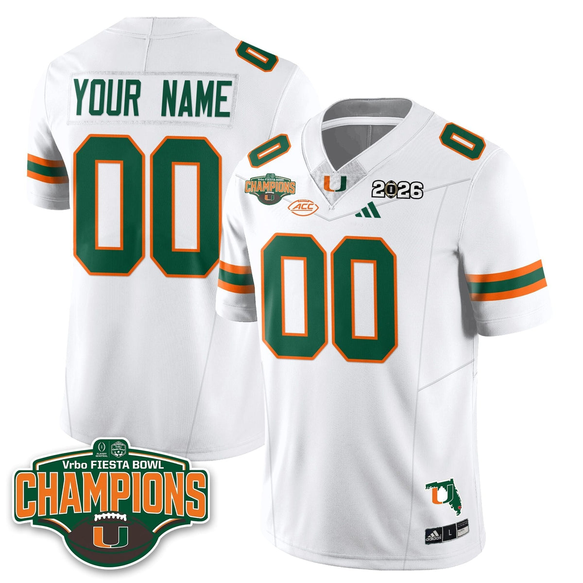 Miami Marlins Football Vapor Limited Custom Jersey V2 - Fiesta Bowl Champions-Cuztomshoes