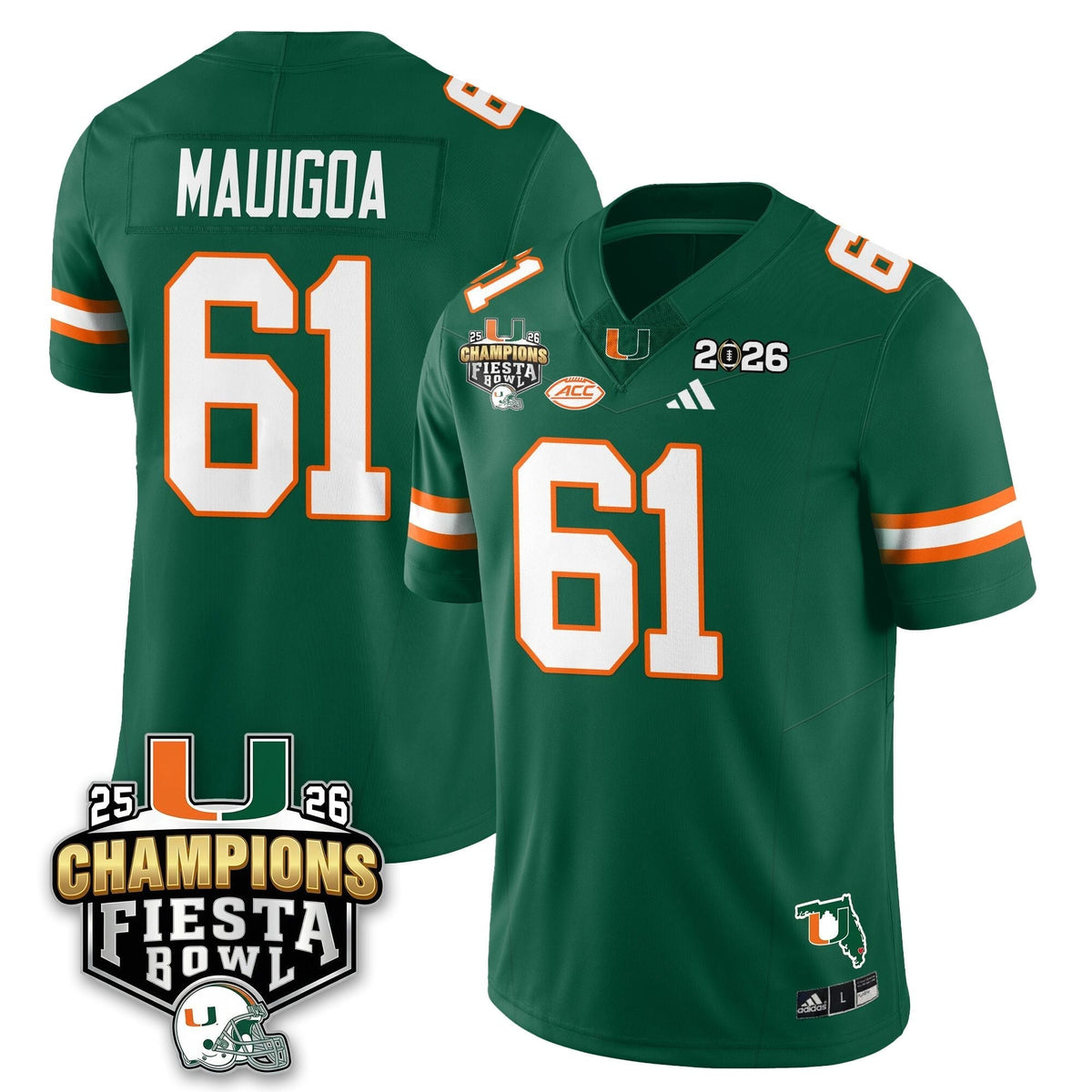 Miami Marlins Football Vapor Limited Jersey V3 - Fiesta Bowl Champions-Cuztomshoes