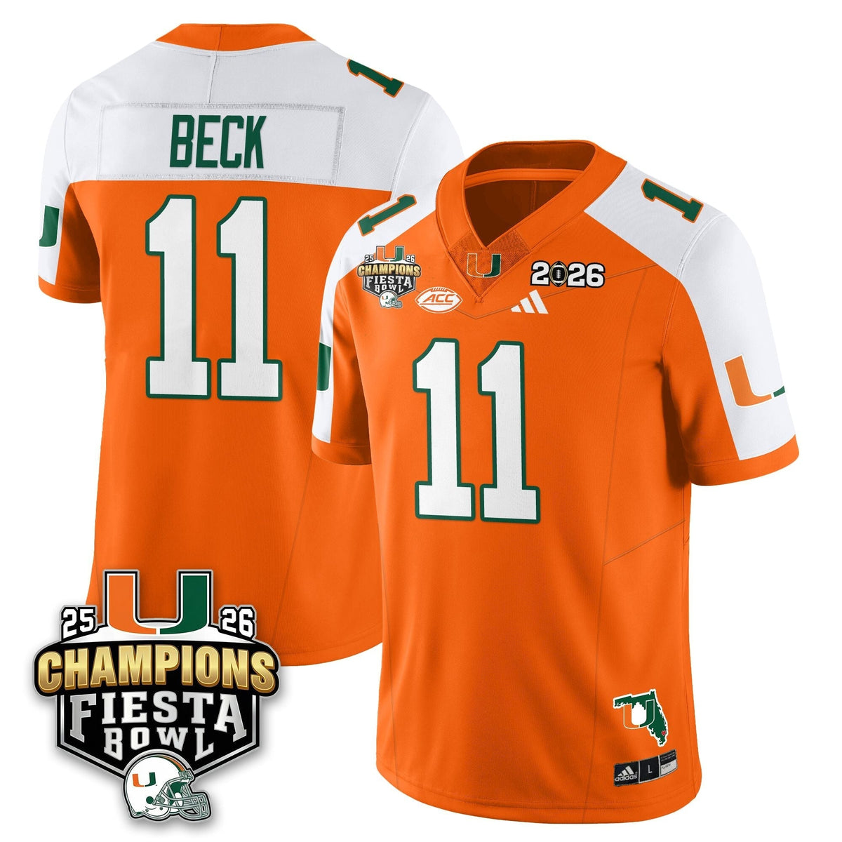 Miami Marlins Football Vapor Limited Jersey V3 - Fiesta Bowl Champions-Cuztomshoes