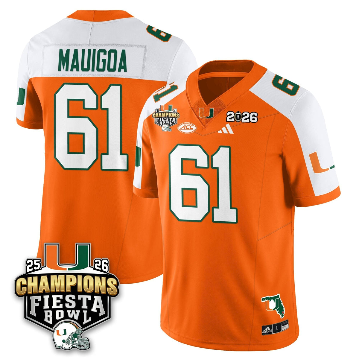 Miami Marlins Football Vapor Limited Jersey V3 - Fiesta Bowl Champions-Cuztomshoes
