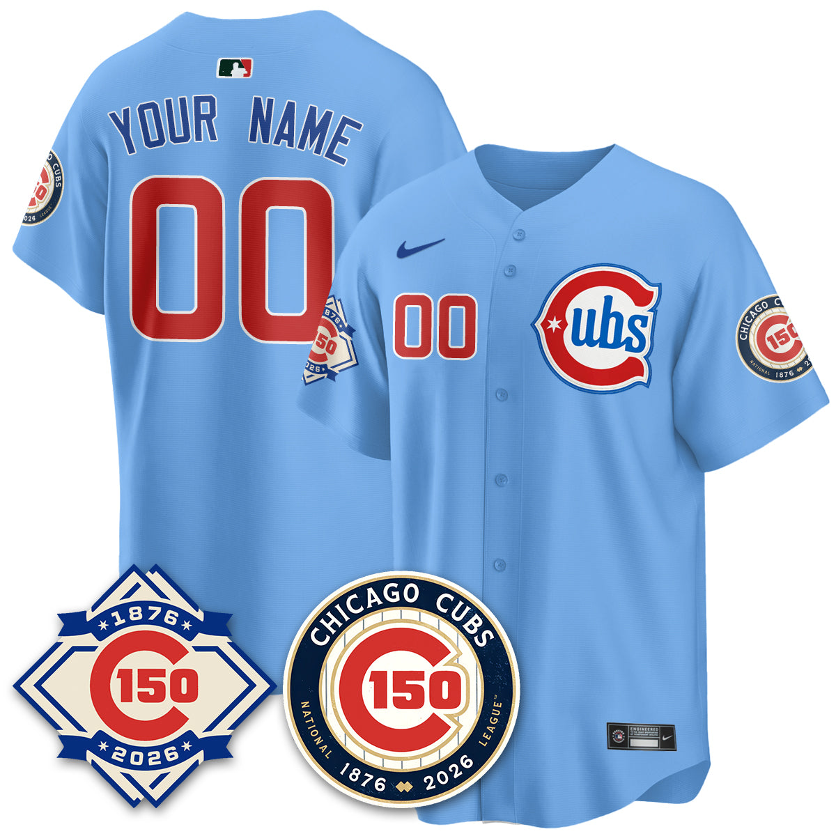Chicago Cubs Vapor Limited Custom Jersey - 150th Anniversary - Stitched-Cuztomshoes
