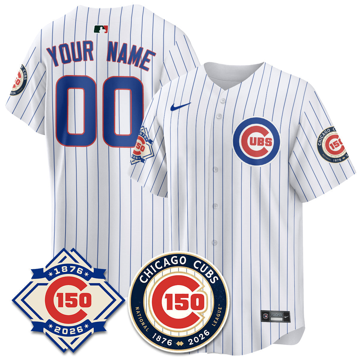Chicago Cubs Vapor Limited Custom Jersey - 150th Anniversary - Stitched-Cuztomshoes