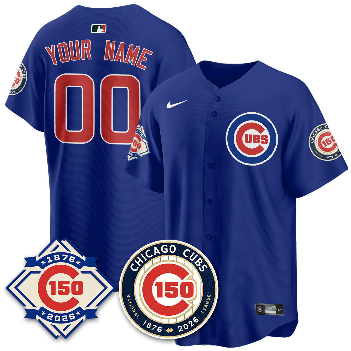 Chicago Cubs Vapor Limited Custom Jersey - 150th Anniversary - Stitched-Cuztomshoes