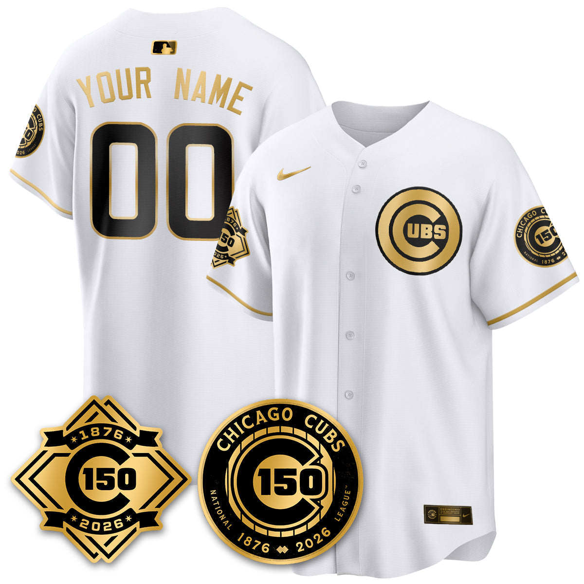 Chicago Cubs Vapor Limited Custom Jersey - 150th Anniversary - Stitched-Cuztomshoes