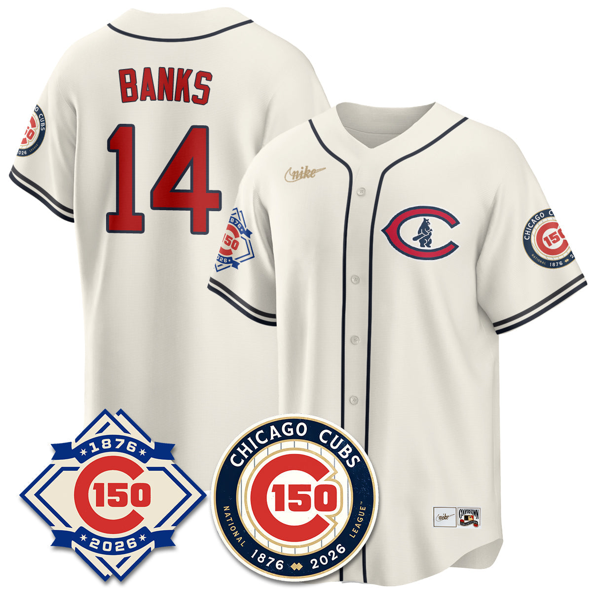 Chicago Cubs Throwback Vapor Limited Jersey - 150th Anniversary - Stitched