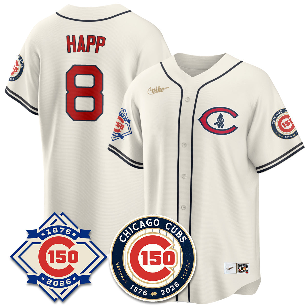 Chicago Cubs Throwback Vapor Limited Jersey - 150th Anniversary - Stitched