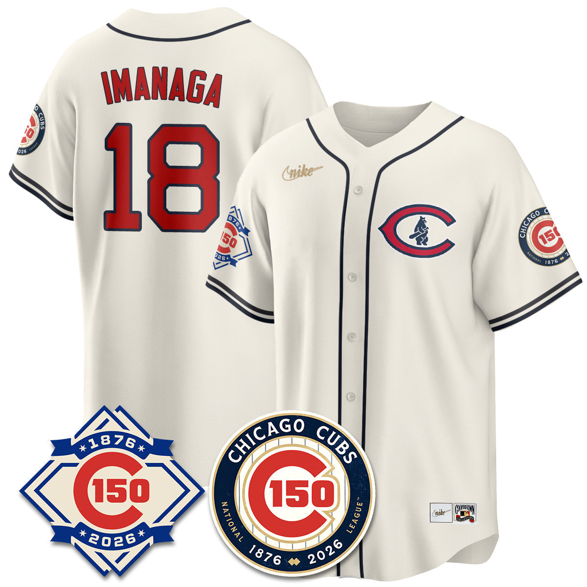 Chicago Cubs Throwback Vapor Limited Jersey - 150th Anniversary - Stitched
