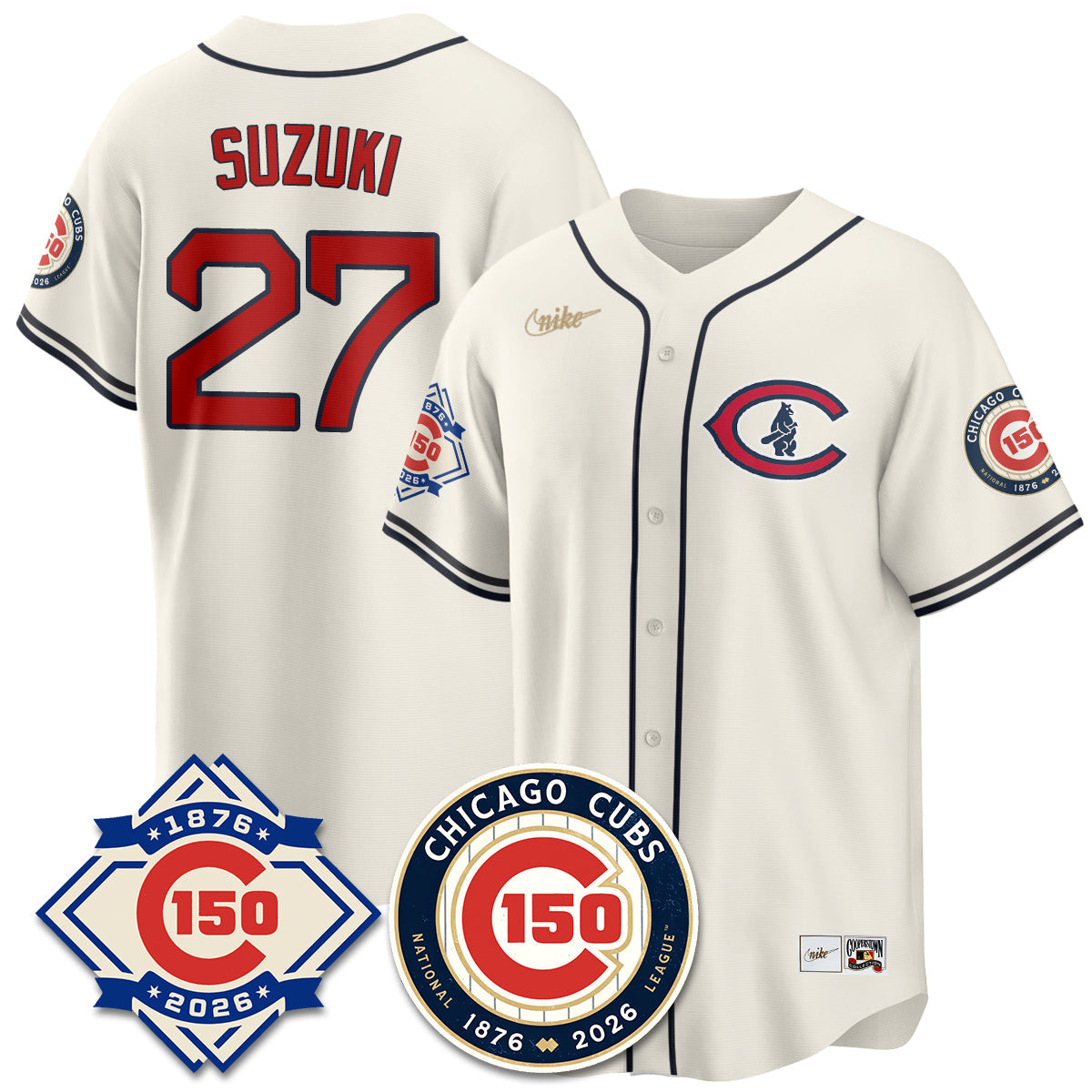 Chicago Cubs Throwback Vapor Limited Jersey - 150th Anniversary - Stitched