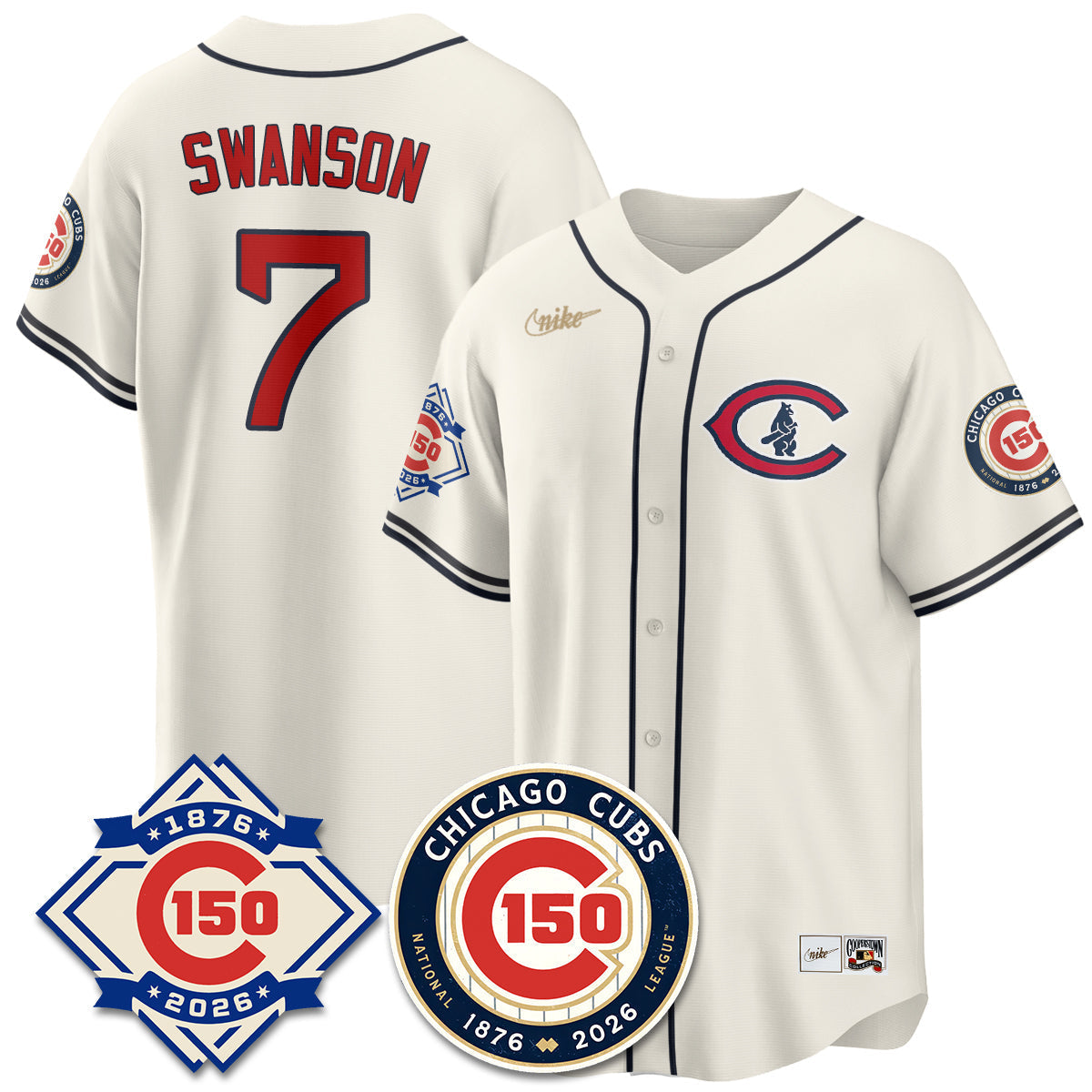 Chicago Cubs Throwback Vapor Limited Jersey - 150th Anniversary - Stitched